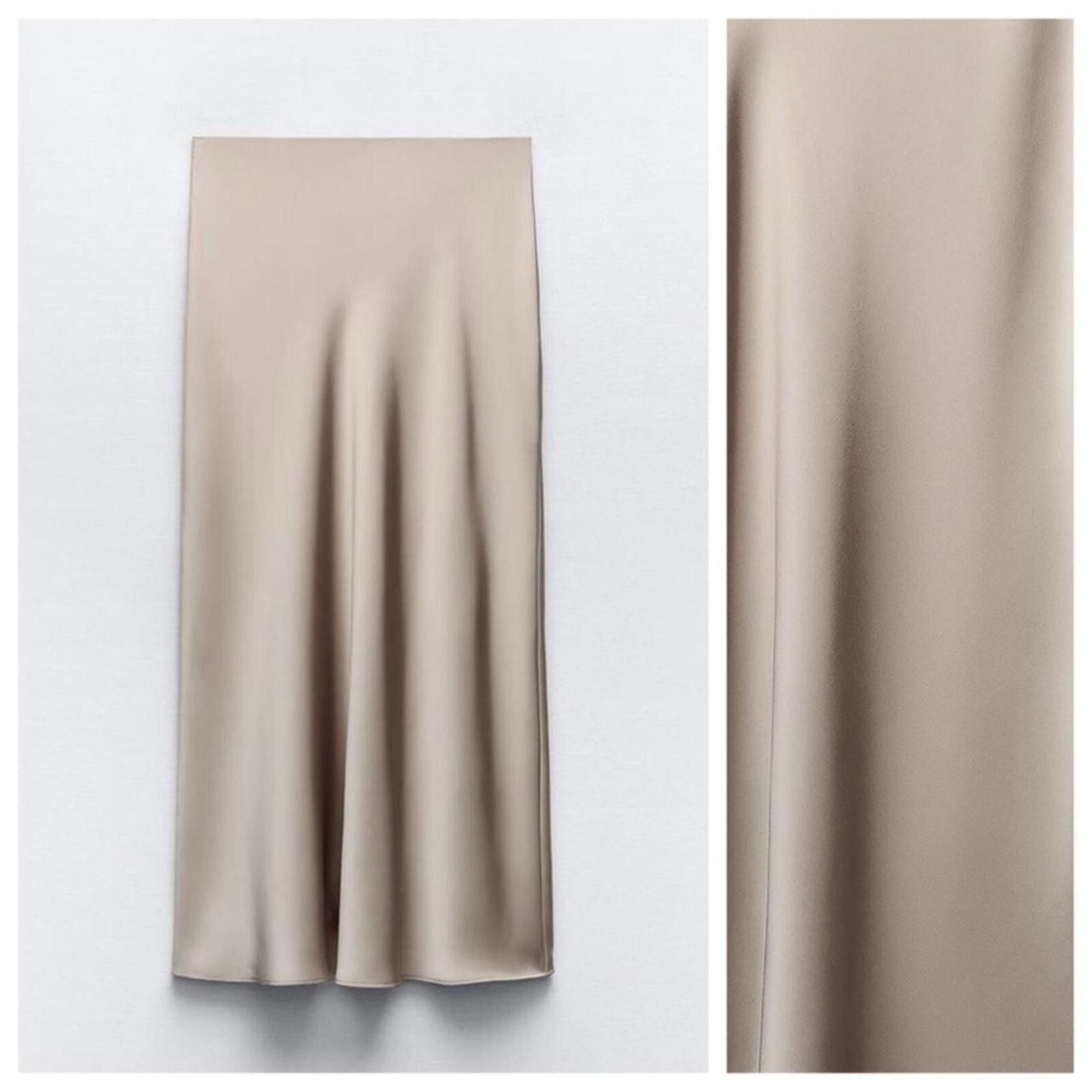 Zara Zara Satin Effect Midi Skirt Size 36" / US 14 / IT 50 - 4 Thumbnail