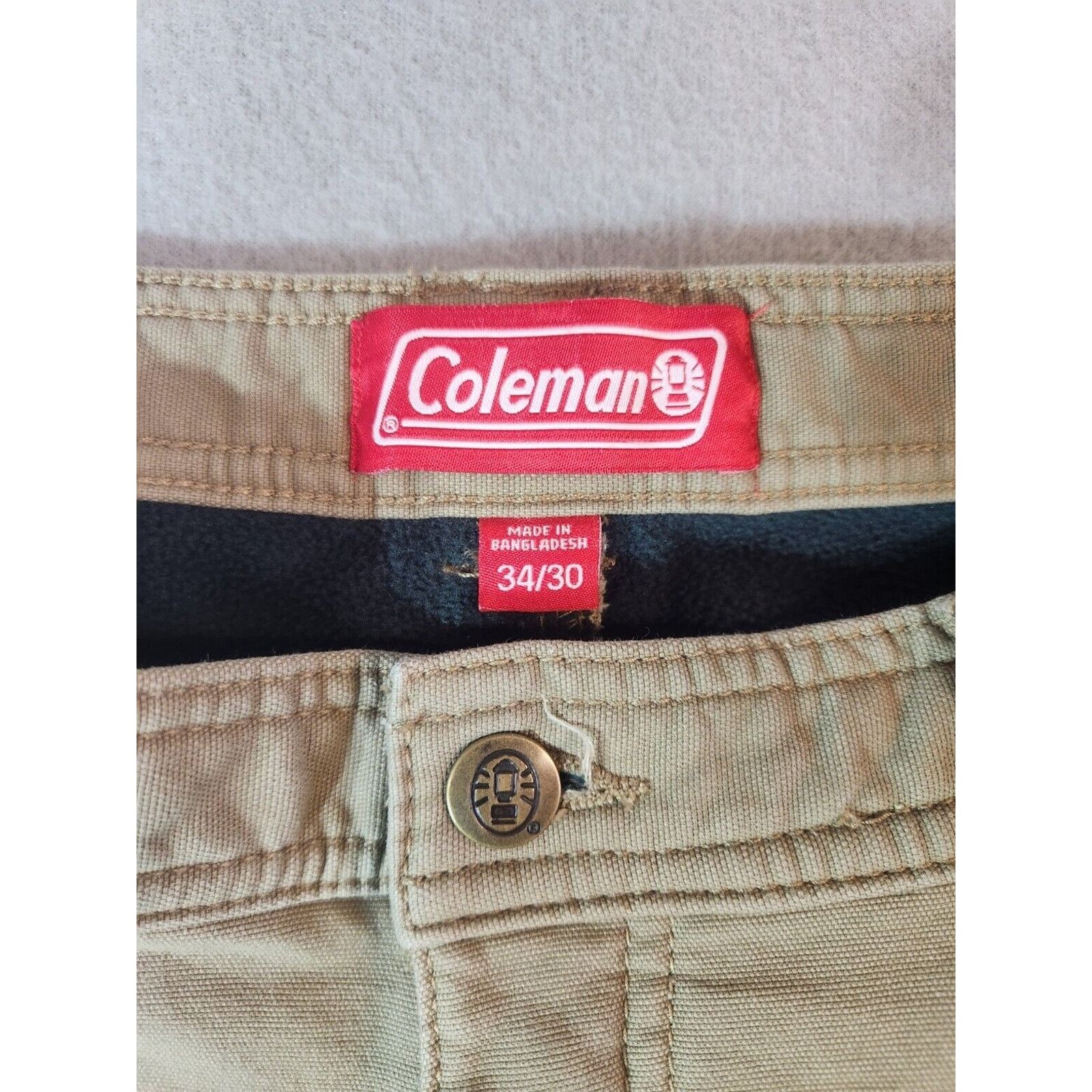 Coleman Coleman Pants Mens 34x30 Khaki Tan Fleece Lined Warm Stretch Size US 34 / EU 50 - 8 Thumbnail