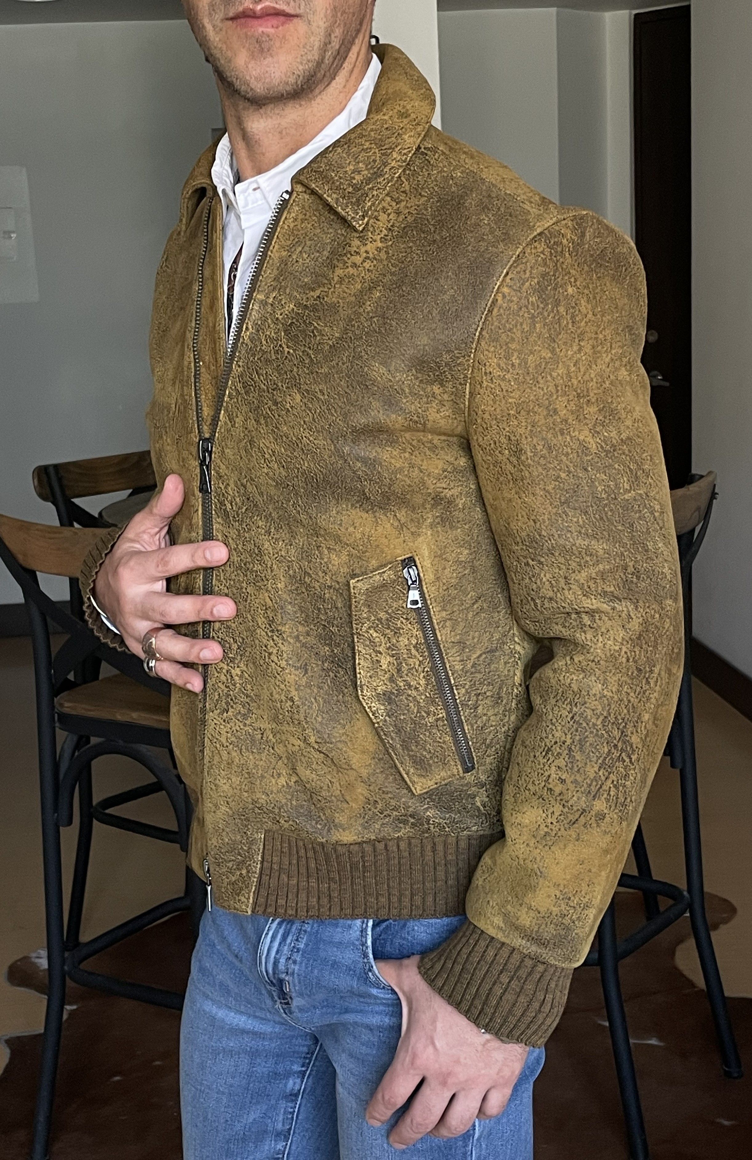 John Varvatos $2,498 JOHN VARVATOS Leather Moto Bomber Jacket Size US M / EU 48-50 / 2 - 13 Thumbnail
