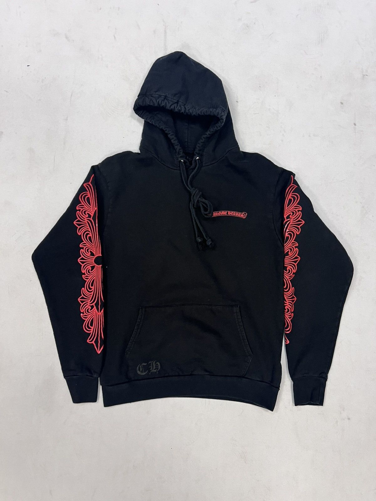 Chrome Hearts Chrome Hearts Horseshoe Red Floral Black Hoodie (PreOwned) Size US S / EU 44-46 / 1 - 1 Thumbnail