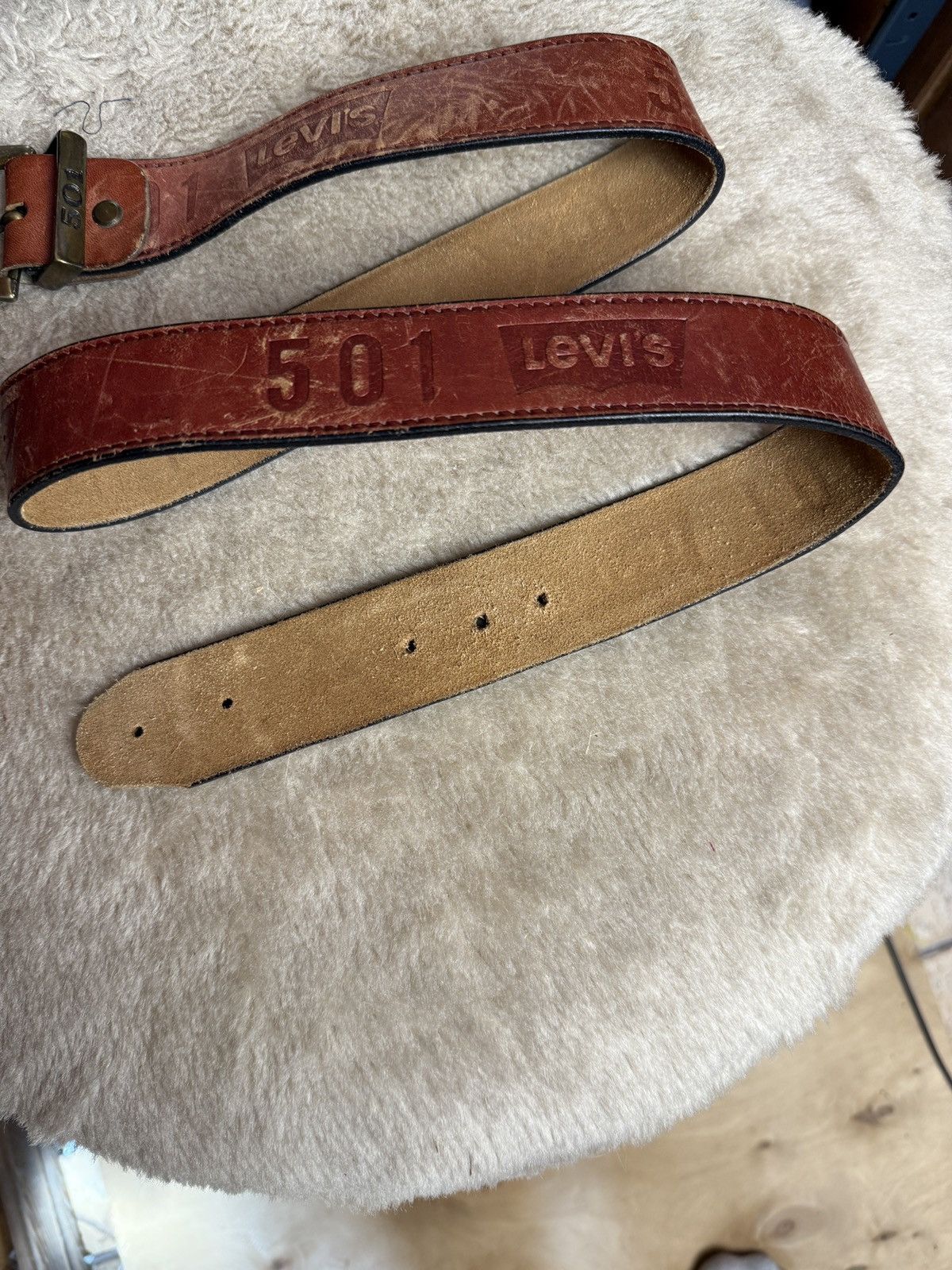 Levi's Vintage Levis 501 leather belt Size ONE SIZE - 2 Thumbnail