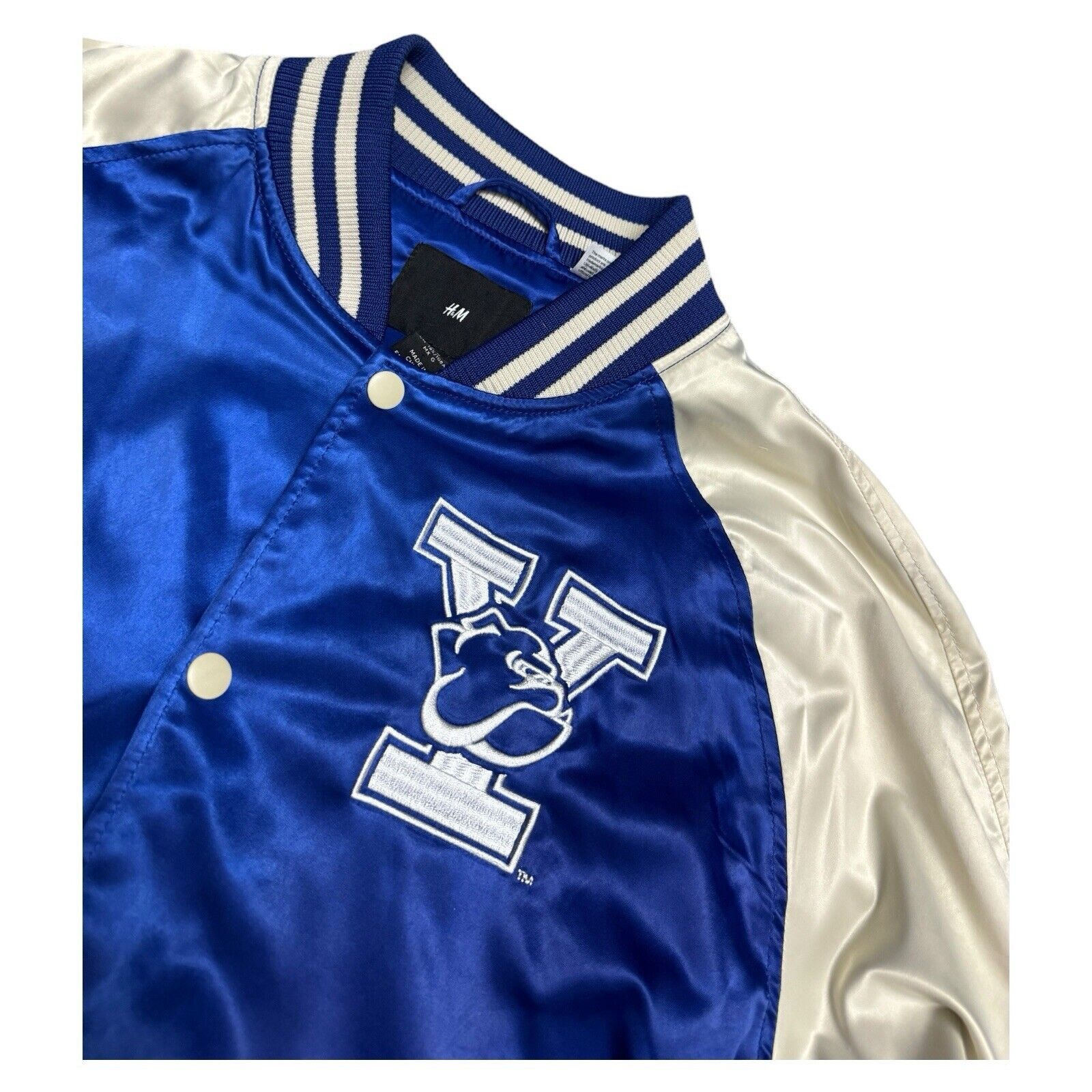 NCAA YALE x H&M Collab University College Satin Puffer Jacket Size US L / EU 52-54 / 3 - 3 Thumbnail