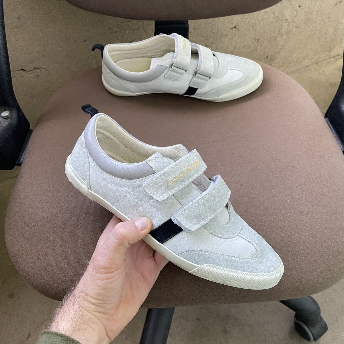 Dolce & Gabbana Dolce & Gabbana Women’s White grey Leather Sneakers Size US 6 / IT 36 - 1 Thumbnail