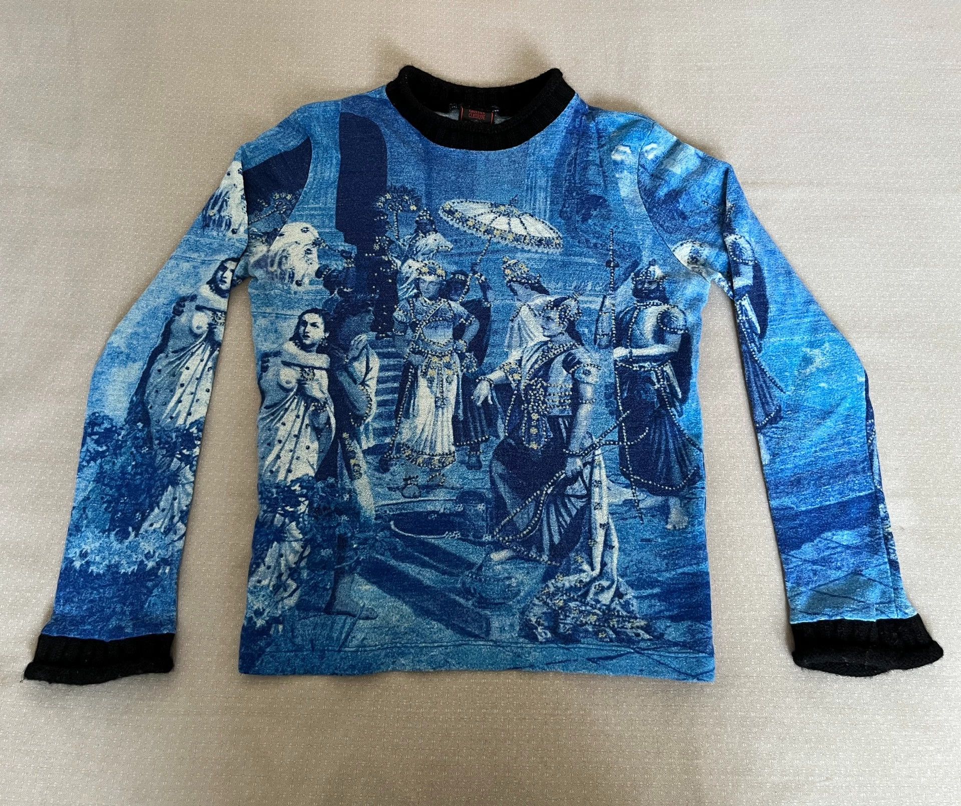 Jean Paul Gaultier Jean Paul Gaultier Vintage Palace Figure Print Knit Top Size US M / EU 48-50 / 2 - 1 Thumbnail
