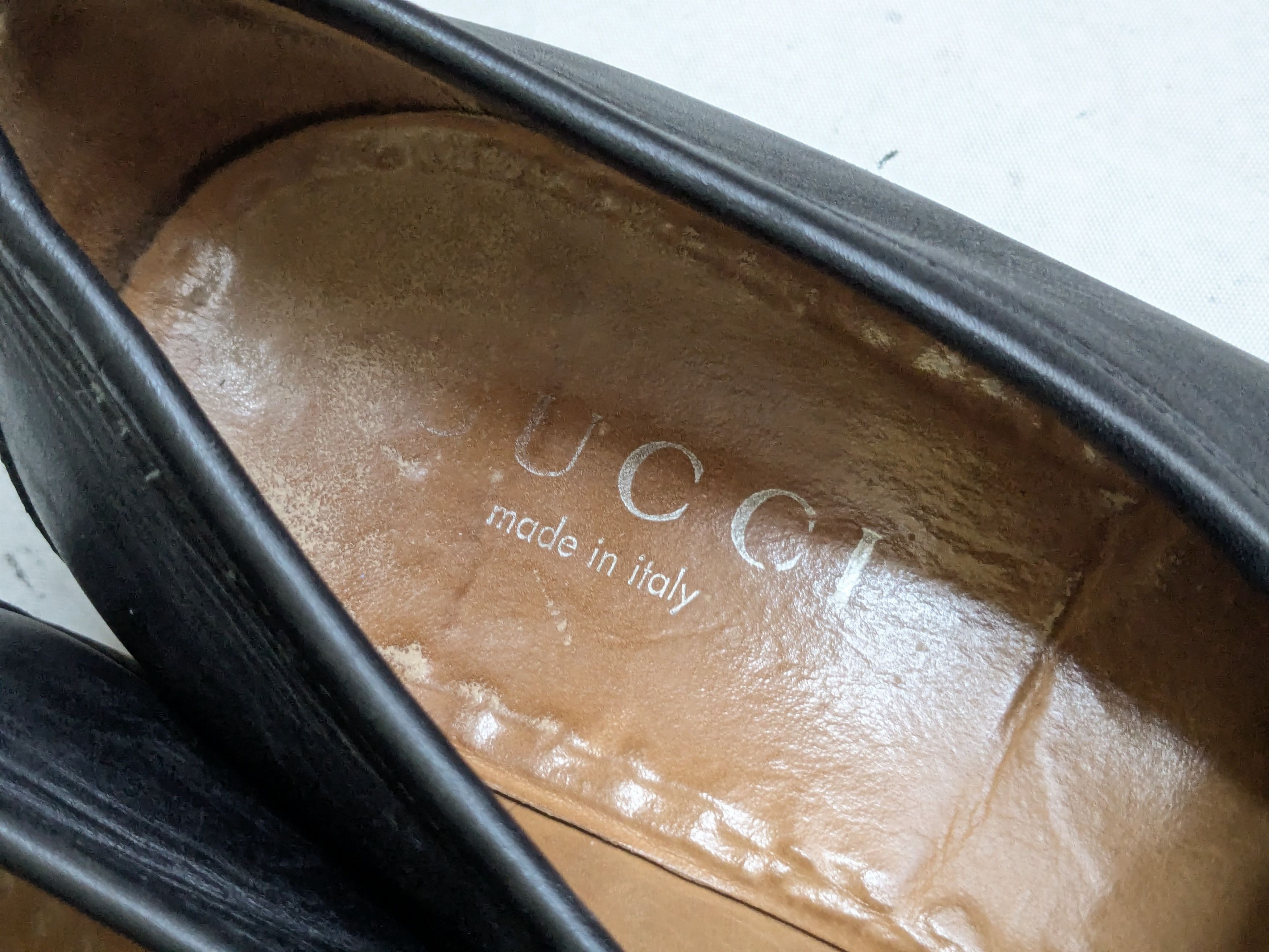 Gucci Gucci Horsebit Loafers Black Leather 12.5 Rubber Size US 12.5 / EU 45-46 - 7 Thumbnail