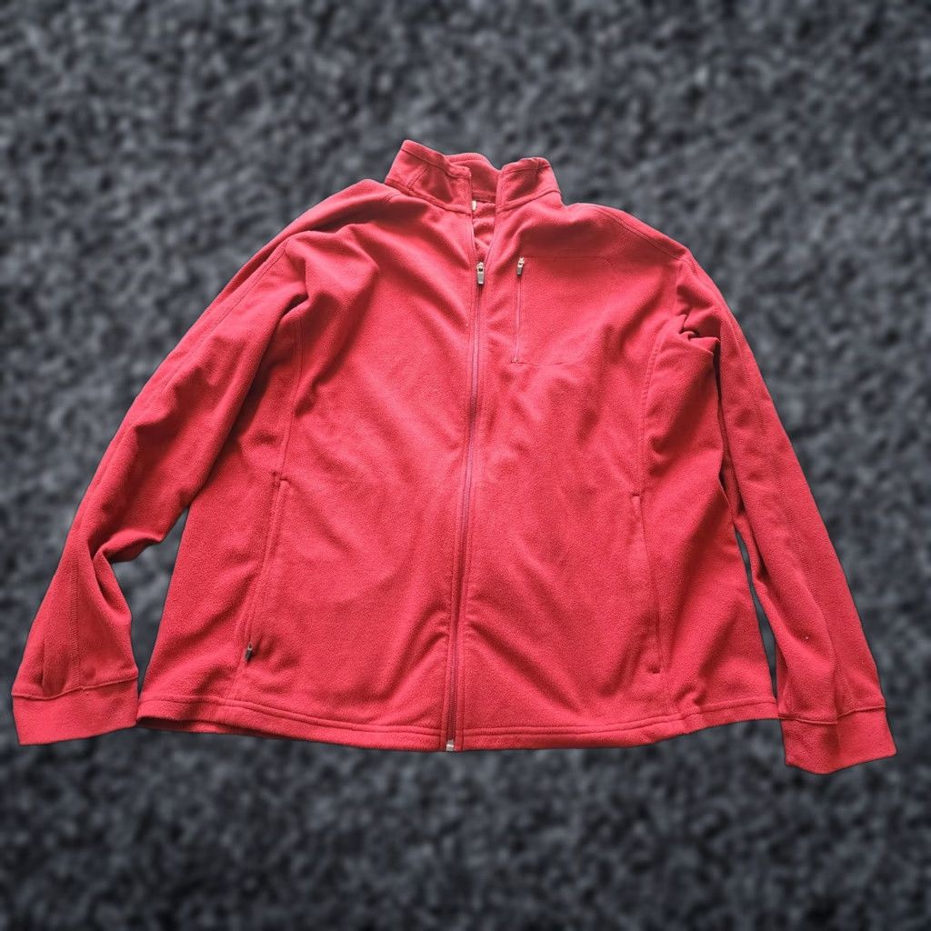 Vintage LL Bean Mens XL Full Zip Fleece Red Lightweight Jacket Size US XL / EU 56 / 4 - 1 Thumbnail