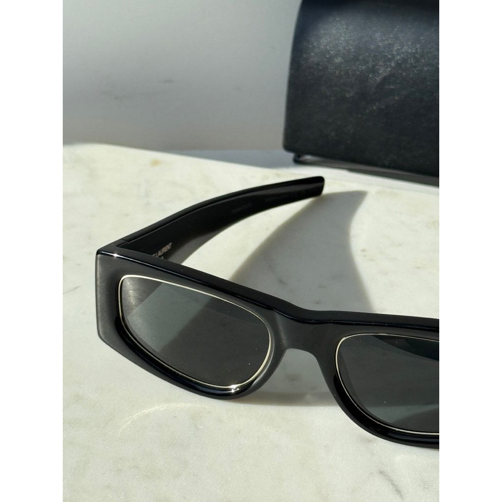 Saint Laurent Paris NEW Saint Laurent SLM140 Rim Black Gold Sunglasses Size ONE SIZE - 7 Thumbnail