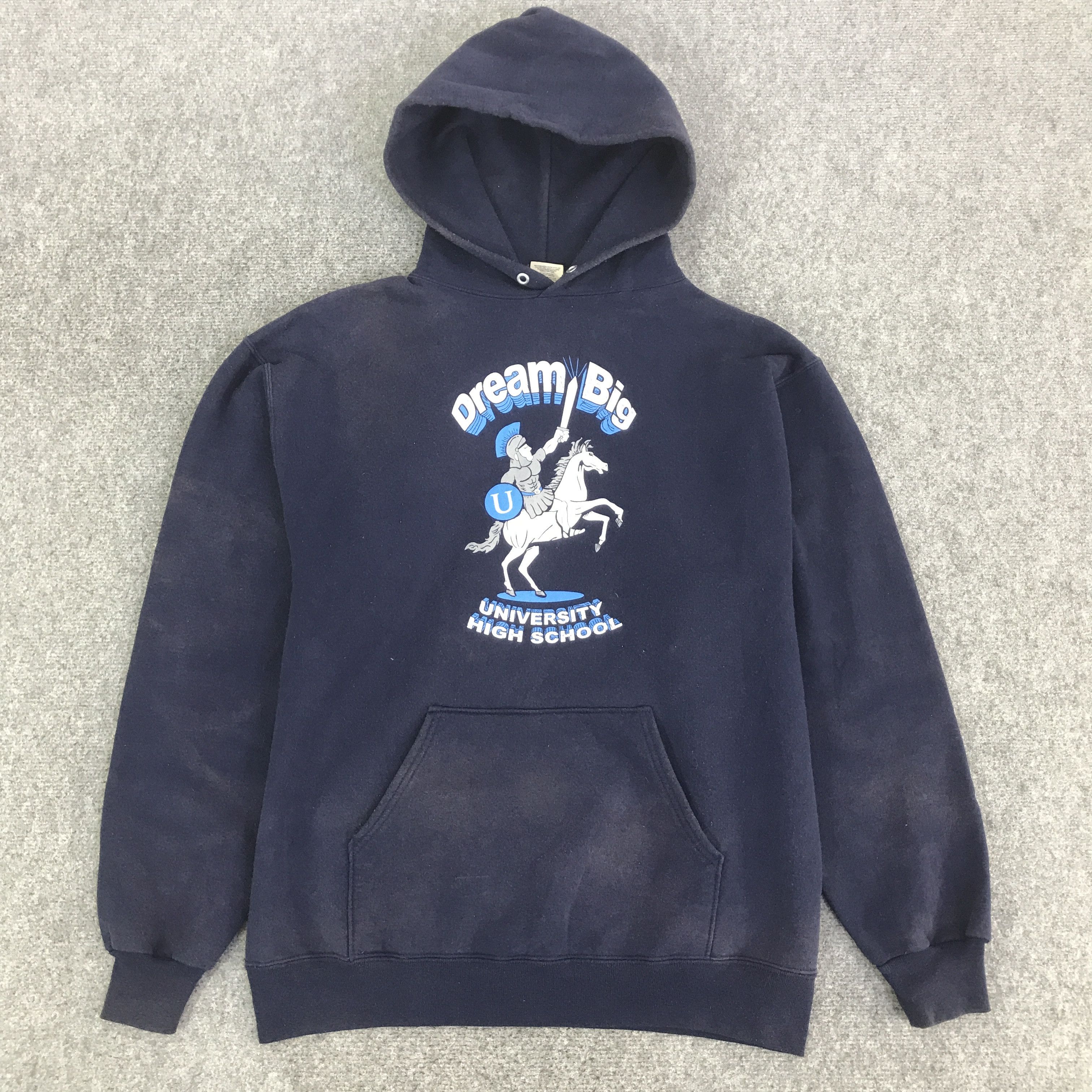 Vintage DREAM BIG UNIVERSITY HIGH SCHOOL FADED HOODIE K126B15 Size US L / EU 52-54 / 3 - 1 Thumbnail