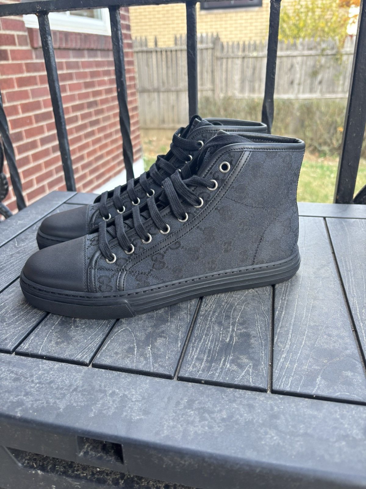 Gucci Gucci GG canvas & leather high tops Size US 5.5 / EU 38 - 5 Thumbnail