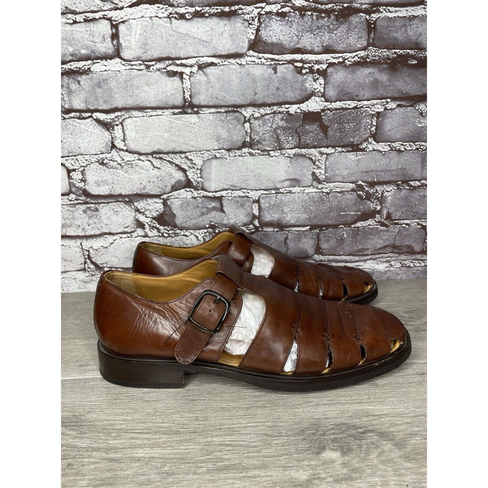 Mezlan Mezlan Diablo Brown Leather Fisherman Strap Casual Sandals M Size US 11 / EU 44 - 14 Thumbnail