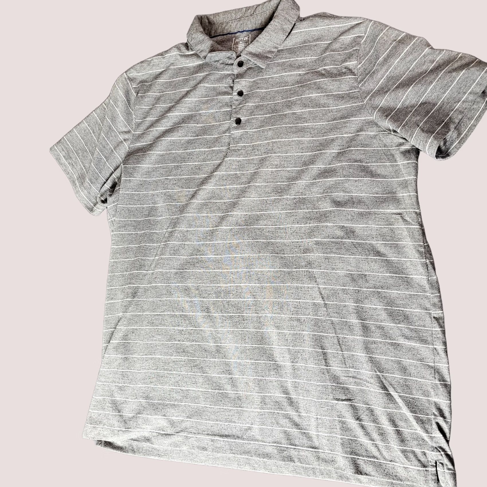 Apt. 9 Apt 9 Polo Shirt Gray Stripe Short Sleeve Size XL Men's Polo Casual Golf Athletic Shirt Size US XL / EU 56 / 4 - 1 Thumbnail