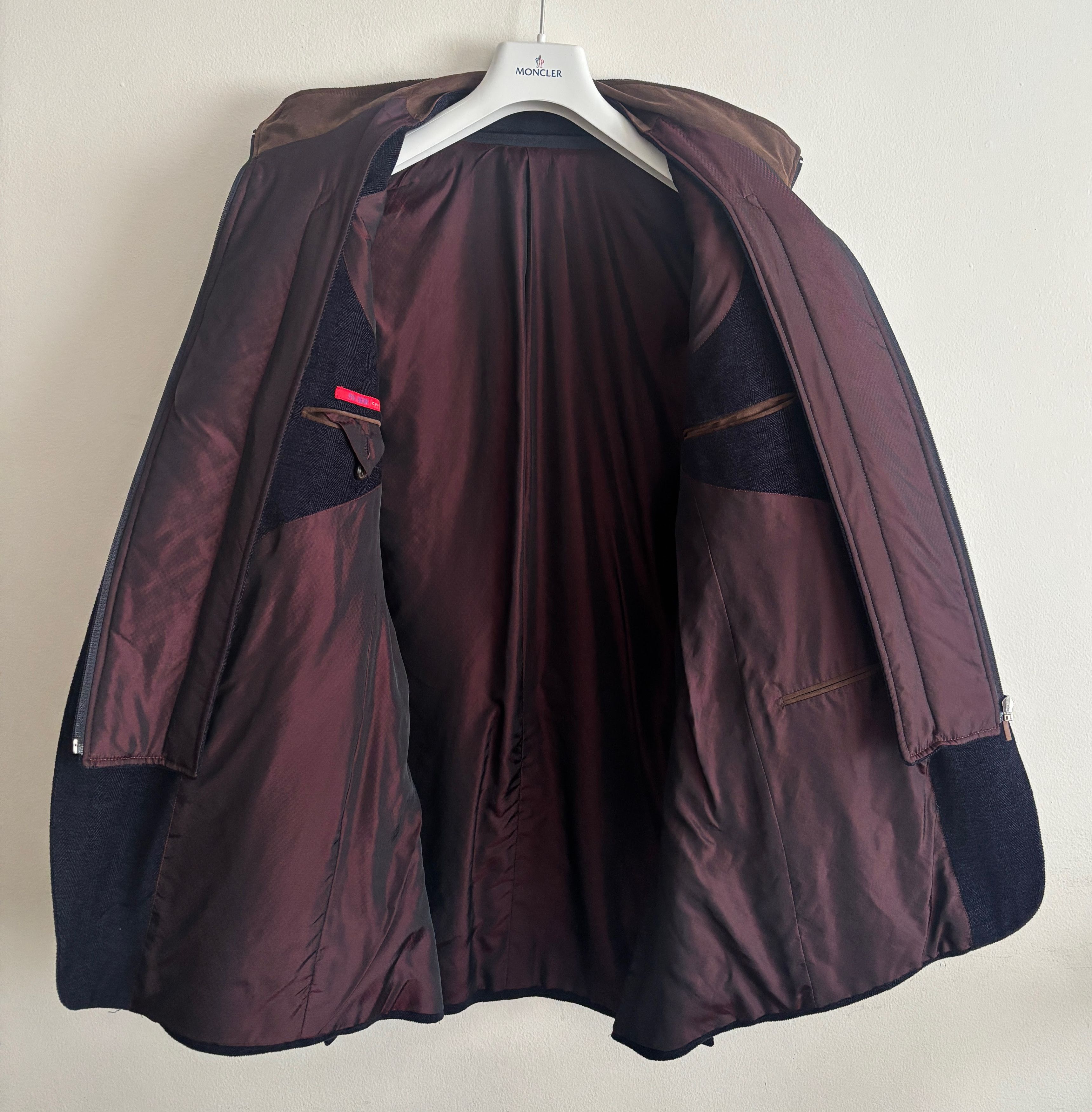 Pal Zileri $1400 Navy Herringbone Wool Hybrid Sport Coat/ Jacket - 44 Size 44R - 8 Thumbnail