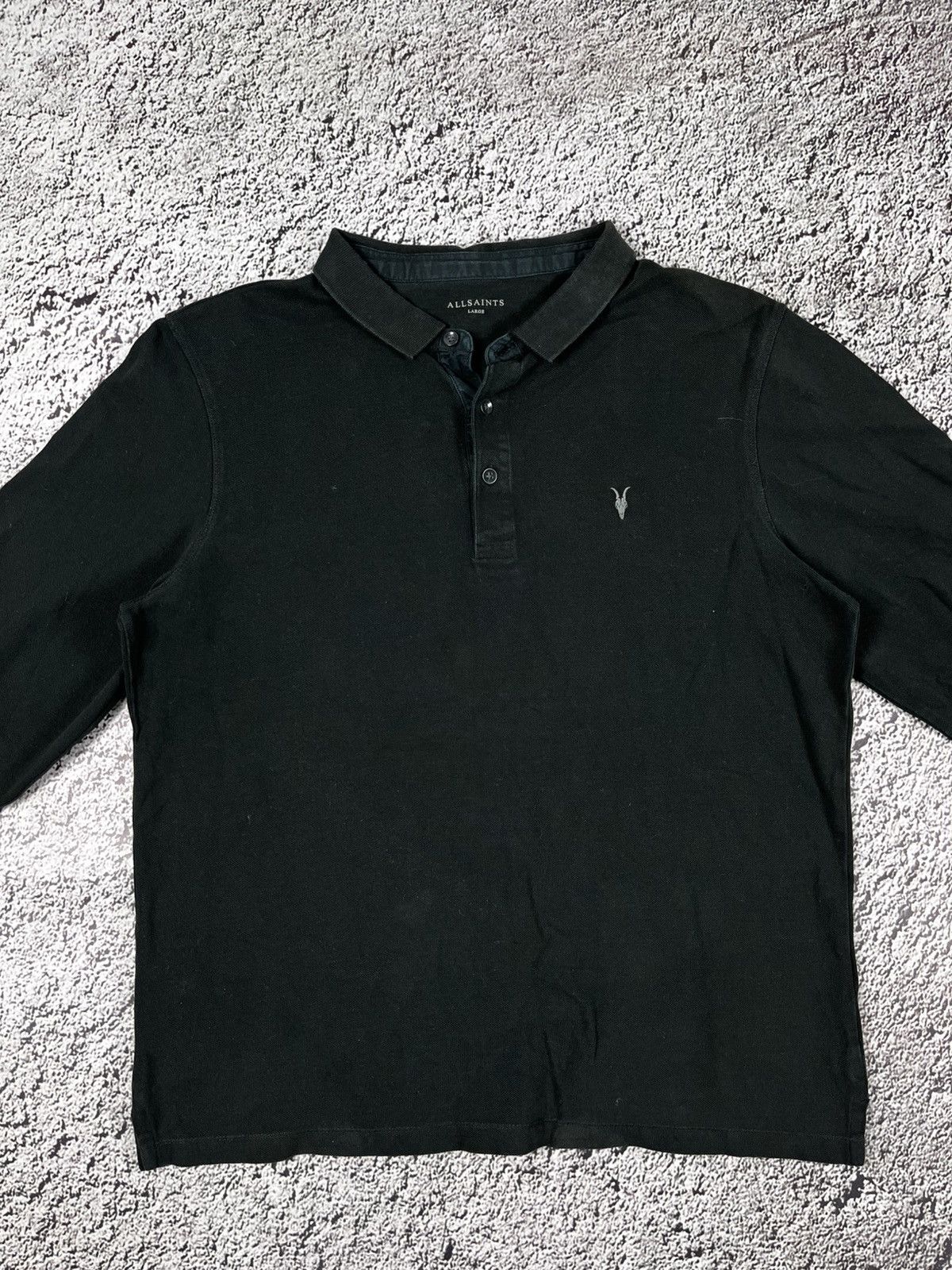 Allsaints Vintage Y2K Allsaints longsleeve polo oldmoney streetwear L Size US L / EU 52-54 / 3 - 6 Thumbnail