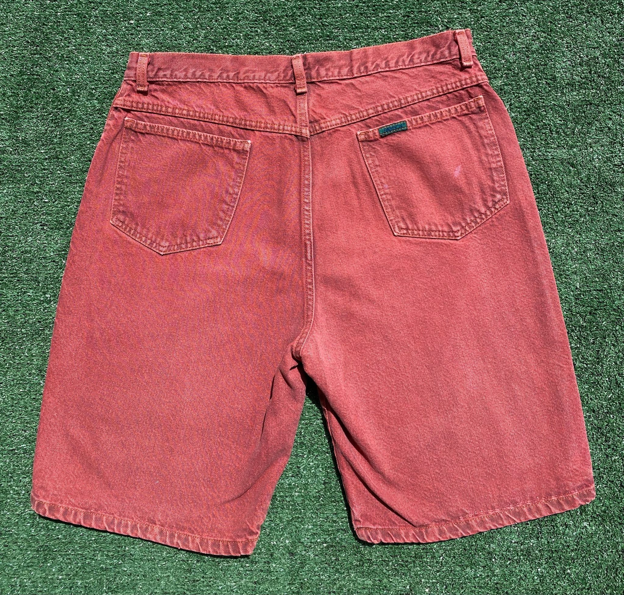 Vintage 90’s Sasson Desert Red Denim Jean Shorts Jorts Men’s Size 35 Size US 35 - 5 Thumbnail