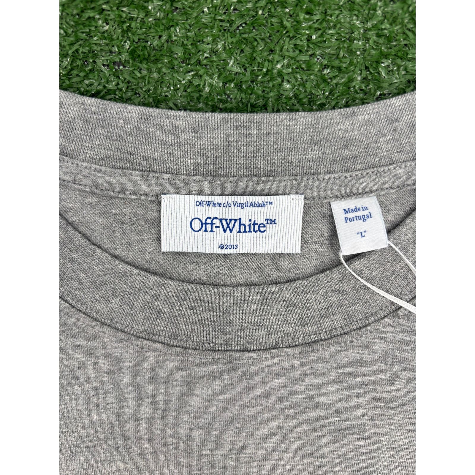Off-White OFF-WHITE "Chalk Arrows" Heather Grey Skate T-Shirt Size LG Size US L / EU 52-54 / 3 - 5 Thumbnail