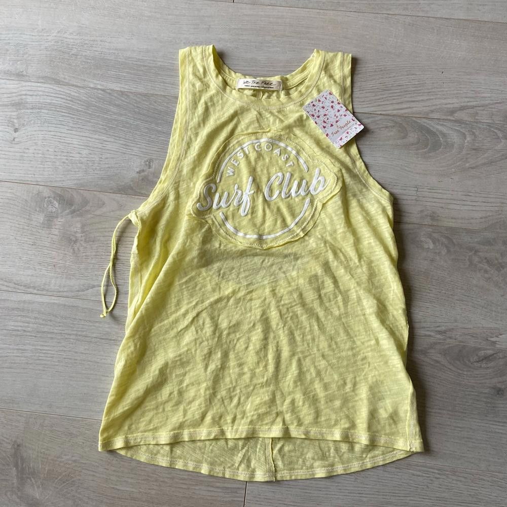 Free People Free People Yellow West Cost Surf Club Tank Top Size S / US 4 / IT 40 - 1 Thumbnail