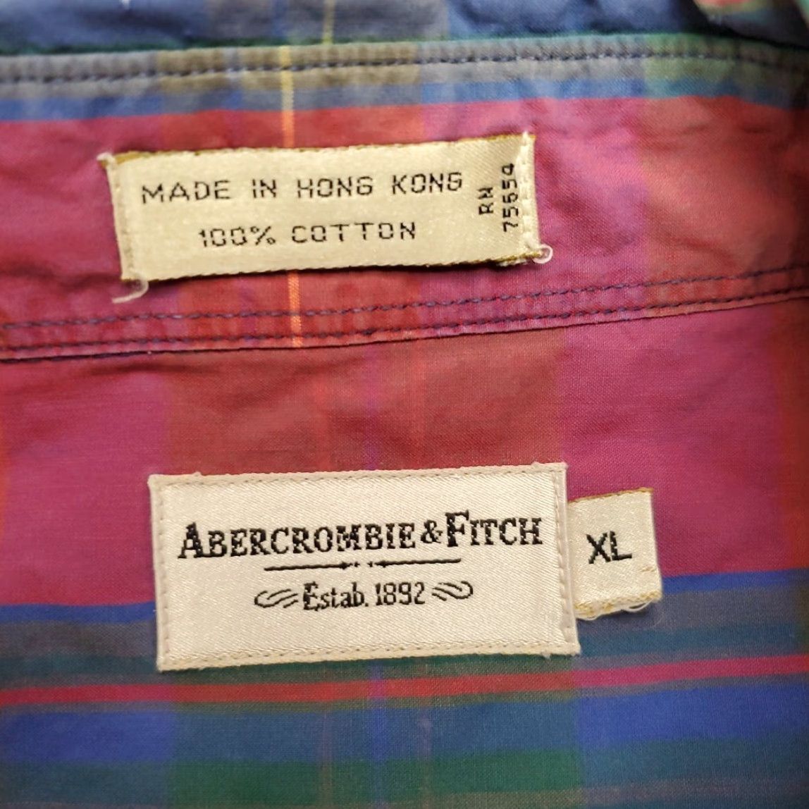 Abercrombie & Fitch VINTAGE Abercrombie & Fitch Shirt Mens XL Pink Plaid Button-Up 100% Cotton Casual Size US XL / EU 56 / 4 - 7 Thumbnail