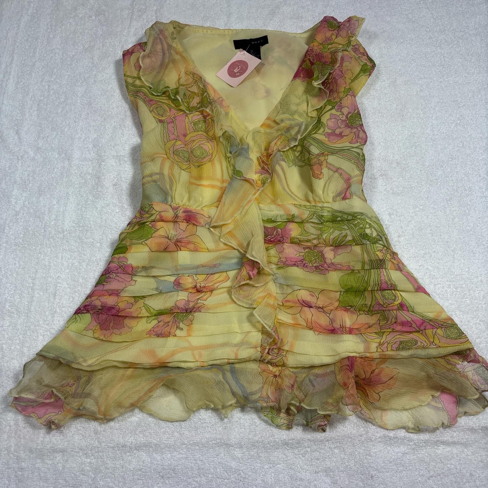 Other vintage fairy core silk ruffle blouse top Size M / US 6-8 / IT 42-44 - 1 Thumbnail