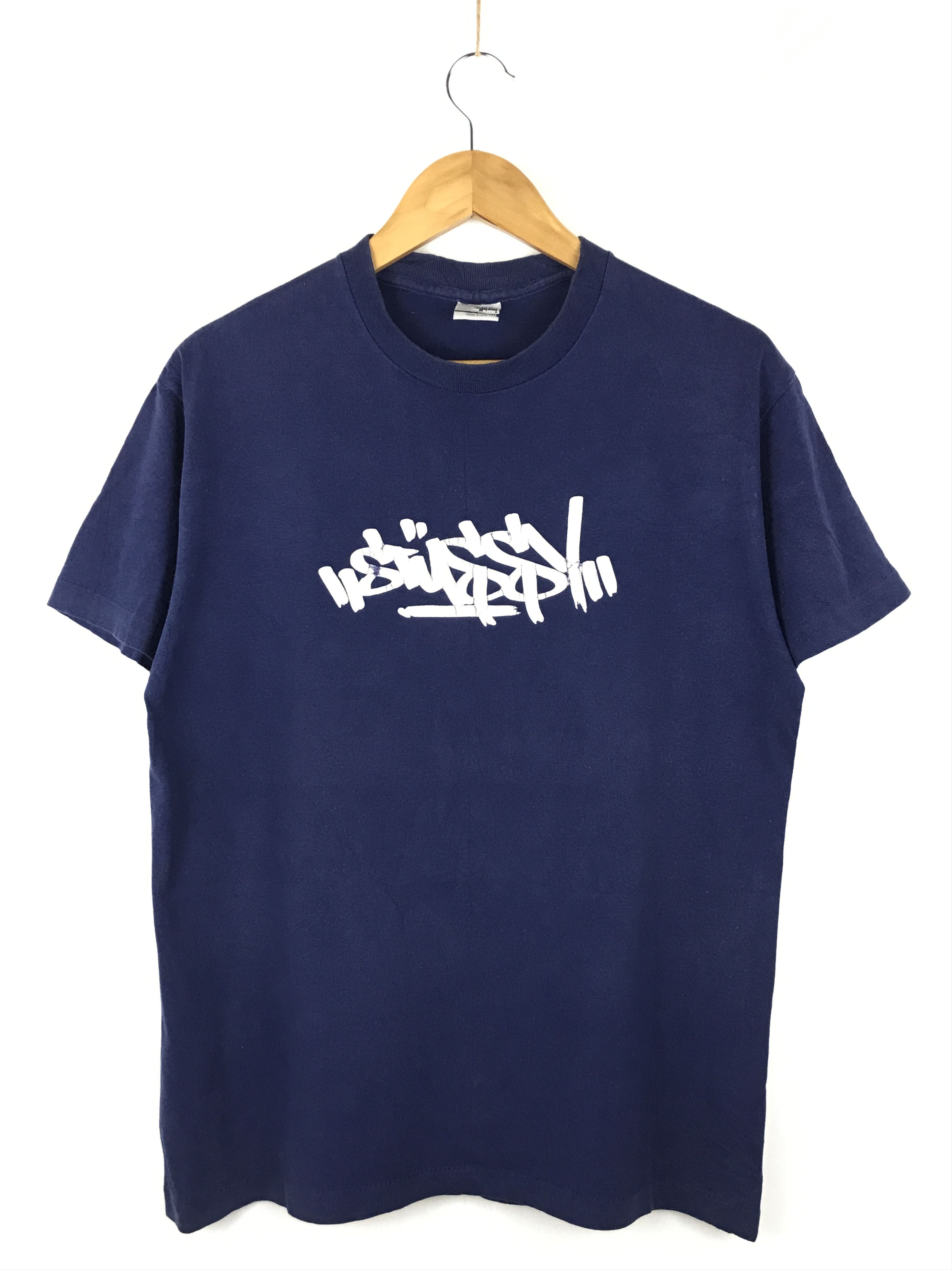 image of Made In USA x Stussy Vintage Stussy Art Design in Blue, Men's (Size Medium)