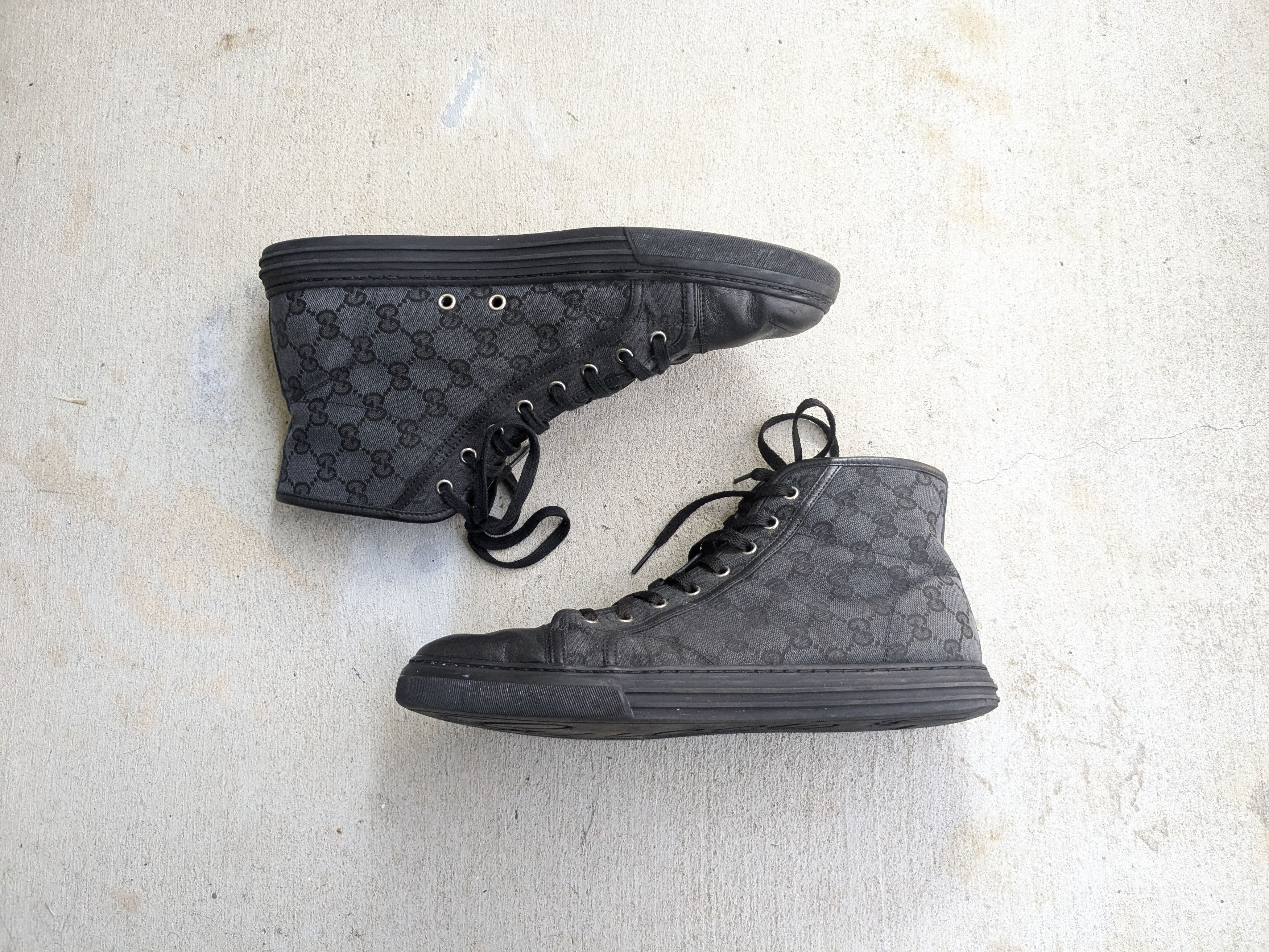 Gucci Gucci Guccissima Sneakers 10.5 Black Monogram Leather Size US 10.5 / EU 43-44 - 1 Thumbnail