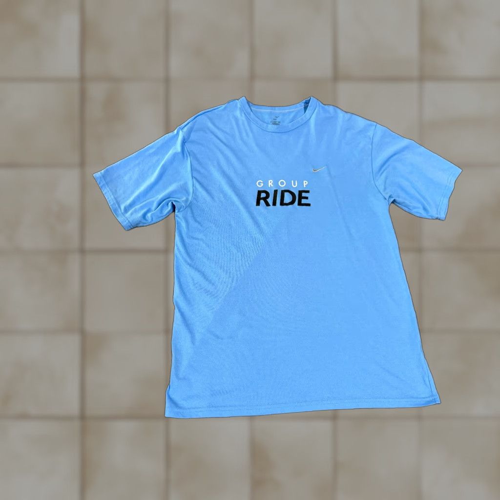 Nike Nike Dri-Fit T-Shirt Mens Large Blue Group Ride Athletic Stretch Casual Shirt Size US L / EU 52-54 / 3 - 1 Thumbnail