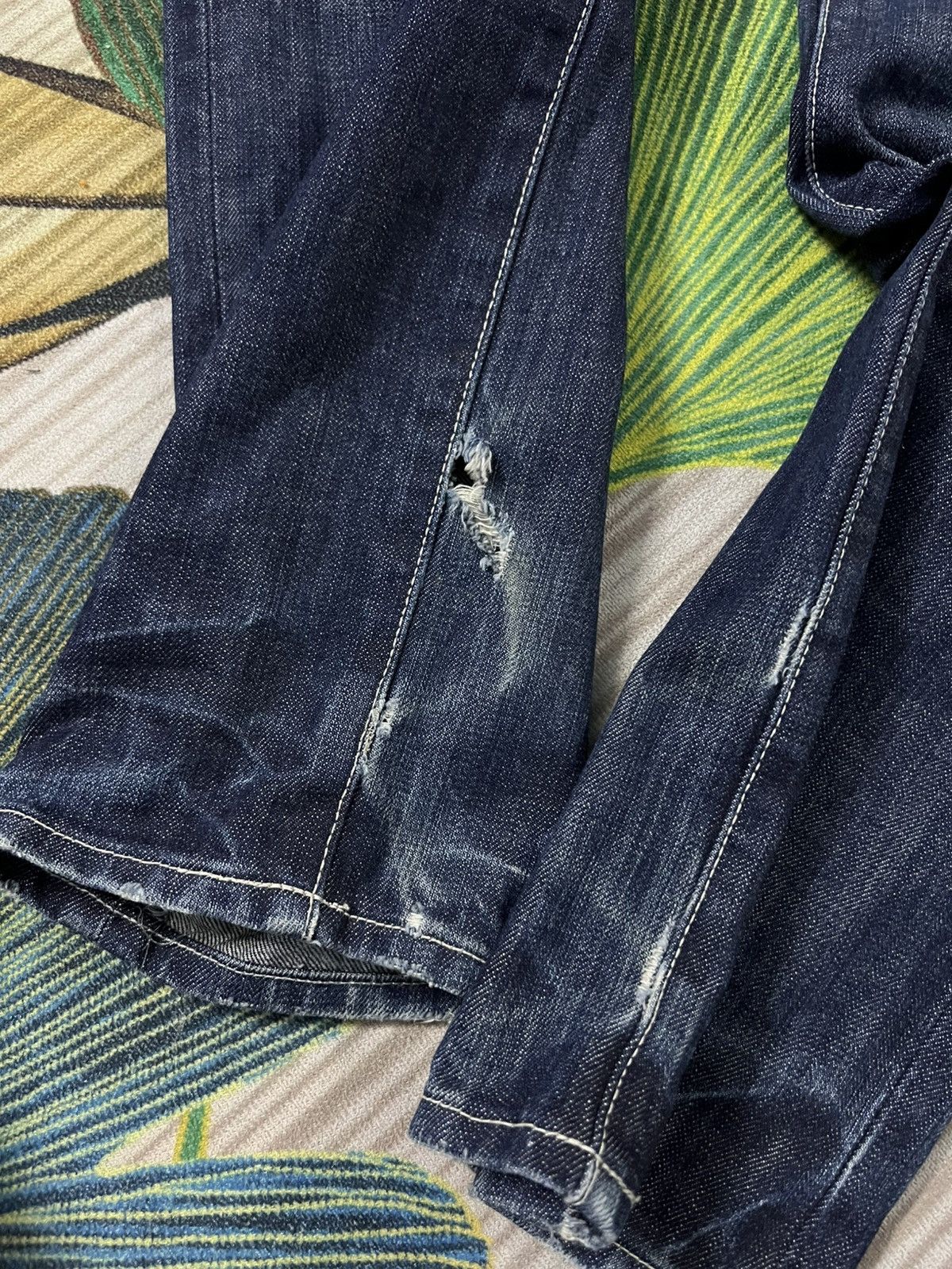 Issey Miyake 💥Vintage Tete Homme Issey Miyake Distress Jean Size US 28 / EU 44 - 4 Thumbnail