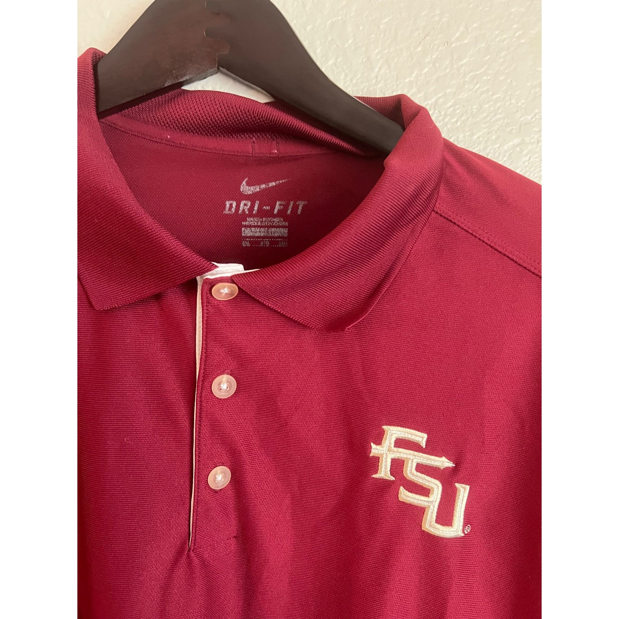 Nike Nike Florida State University Seminoles Polo - Size 3XL Size US XXL / EU 58 / 5 - 2 Thumbnail