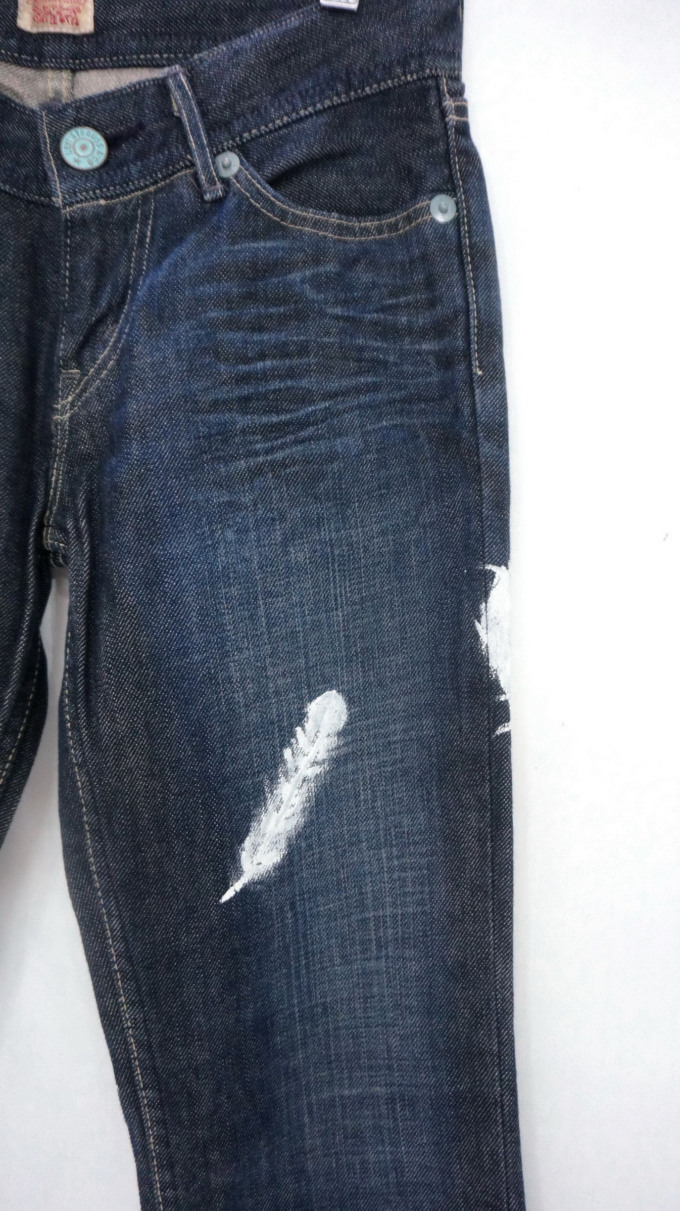 Levi's 💥 Rare Levis Women Red Loop Japan Flare Indigo Jeans Size 27" / US 4 / IT 40 - 6 Thumbnail