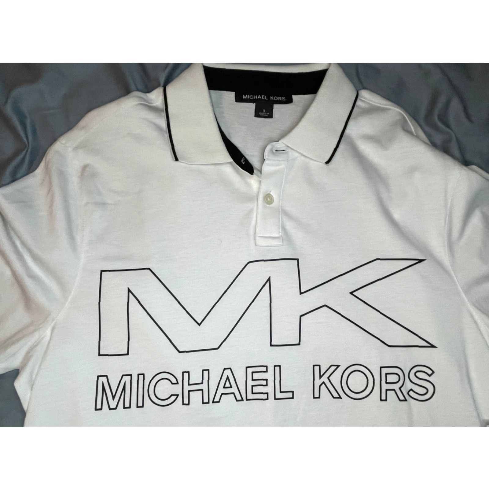 Michael Kors Michael Kors Polo Shirt Men Short Sleeve Size Small White Spell Out Logo NWT 9.50 Shirt Size US S / EU 44-46 / 1 - 2 Thumbnail
