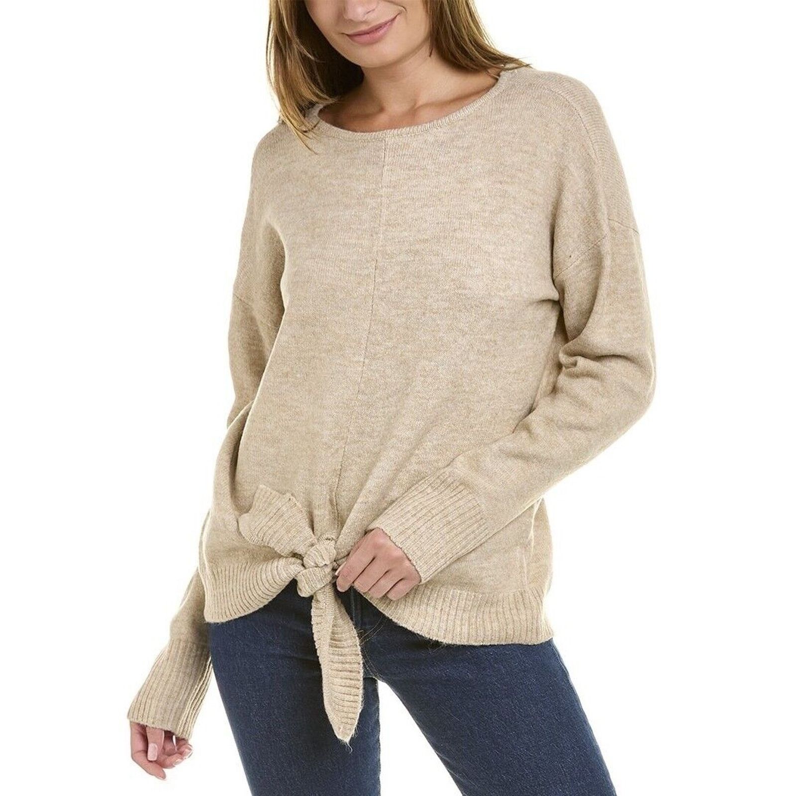Vince Camuto Vince Camuto Women Beige Knit Tie Casual Sweater Size XS Size XS / US 0-2 / IT 36-38 - 1 Thumbnail