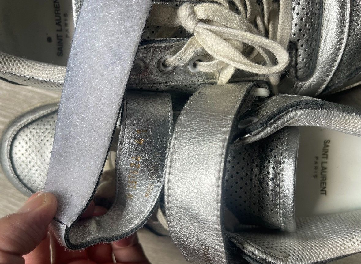 Saint Laurent Paris × Yves Saint Laurent Saint Laurent SLP genuine SL24 silver distressed shoes Size US 8 / EU 41 - 5 Thumbnail