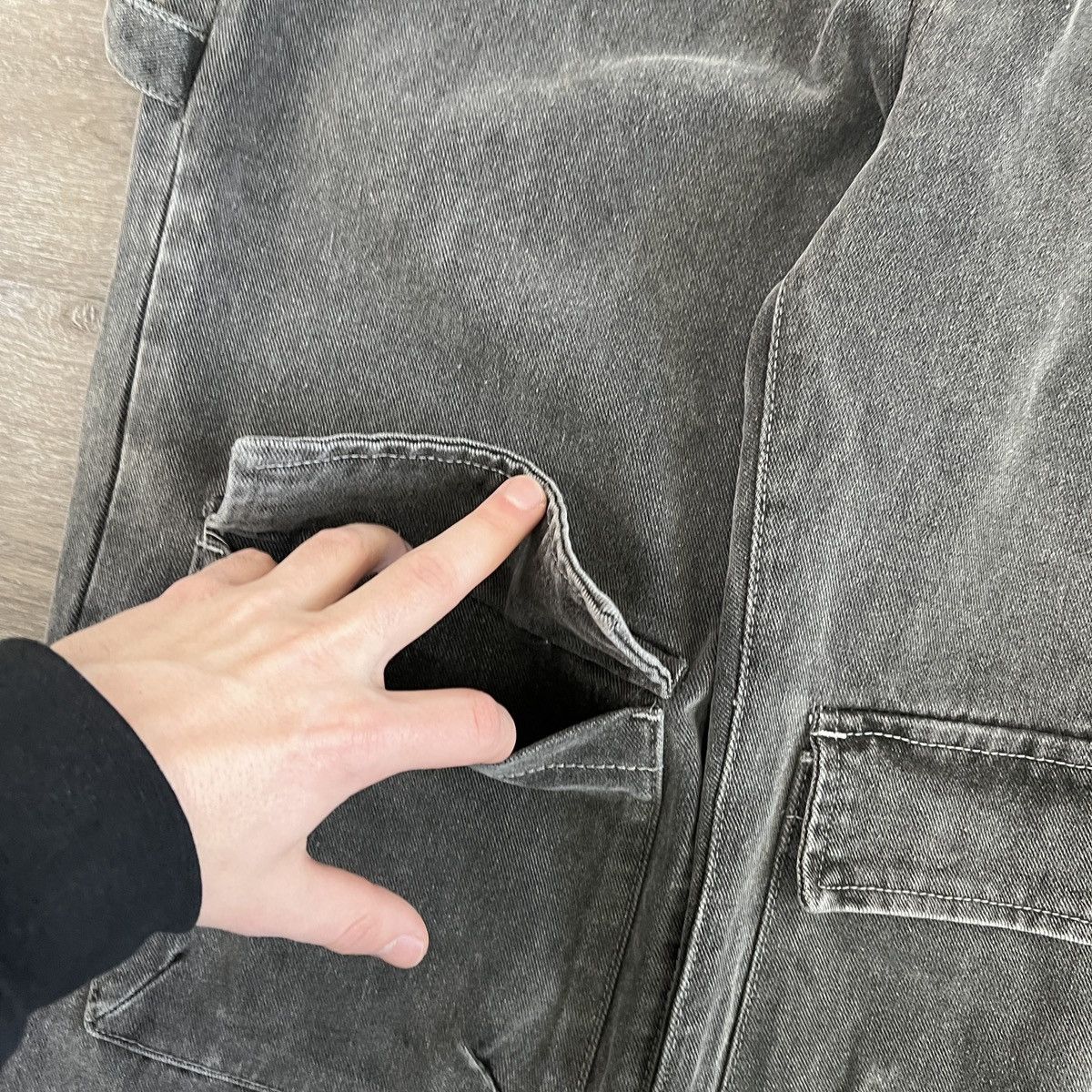 Japanese Brand × StraightFaded × Vintage Crazy Vintage Y2K faded black Double knee pocket baggy jeans Size US 32 / EU 48 - 4 Thumbnail