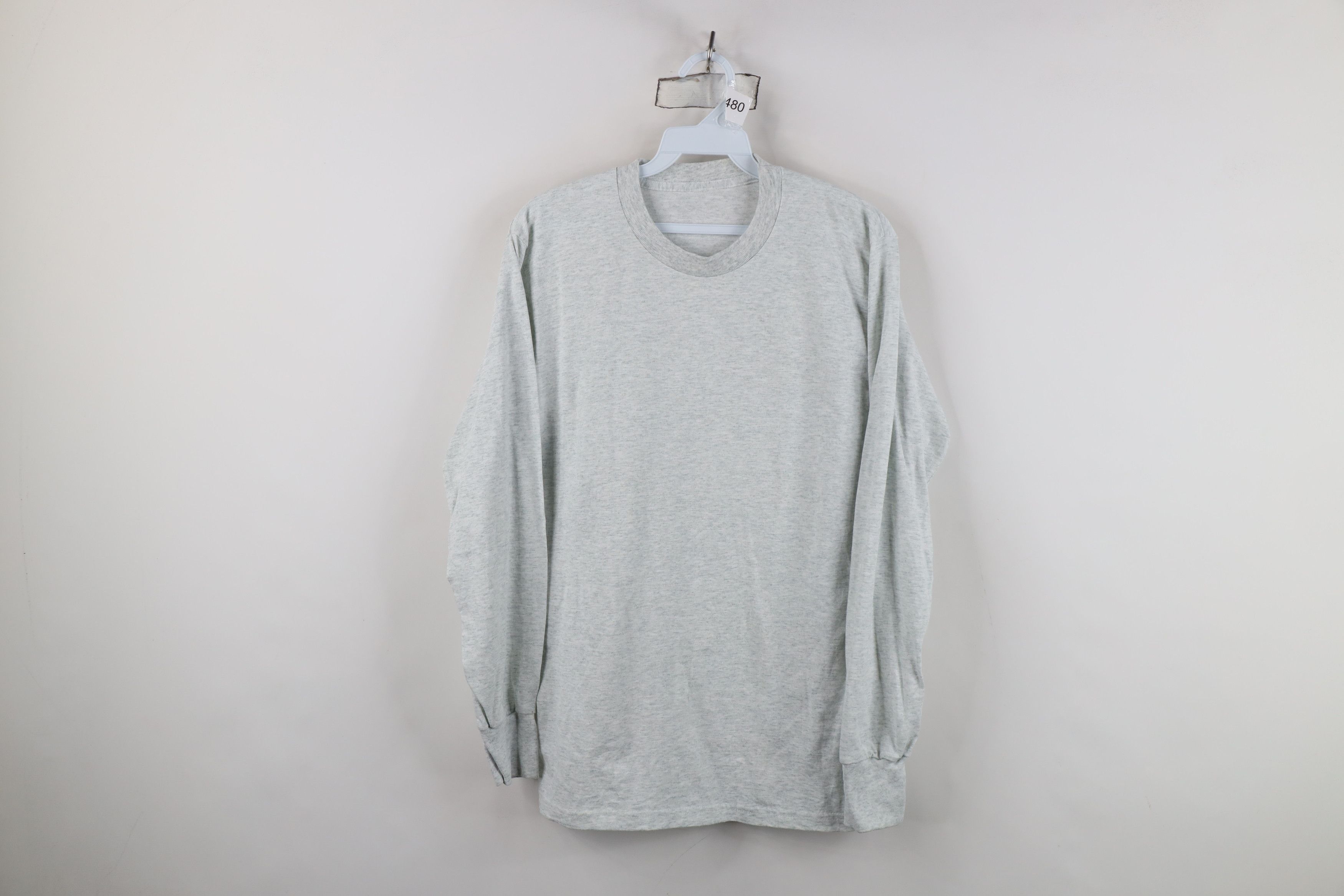 Vintage Vintage 90s Streetwear Long Sleeve T-Shirt Heather Gray Size US M / EU 48-50 / 2 - 1 Thumbnail