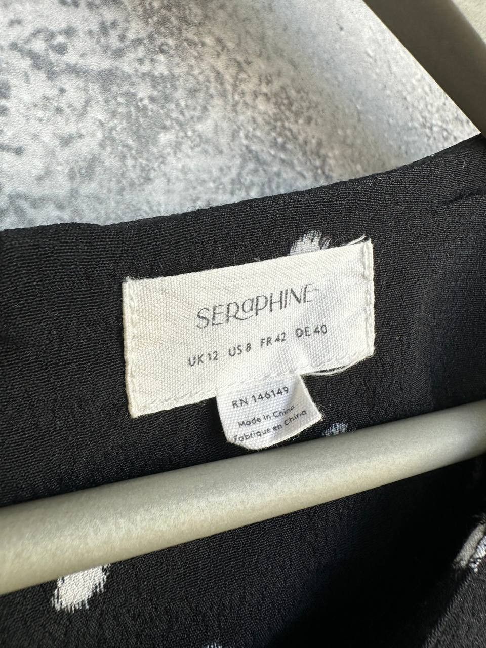 SERAPHIN Seraphine Polka Dot Midi Maternity Dress Black Viscose Size M / US 6-8 / IT 42-44 - 12 Thumbnail