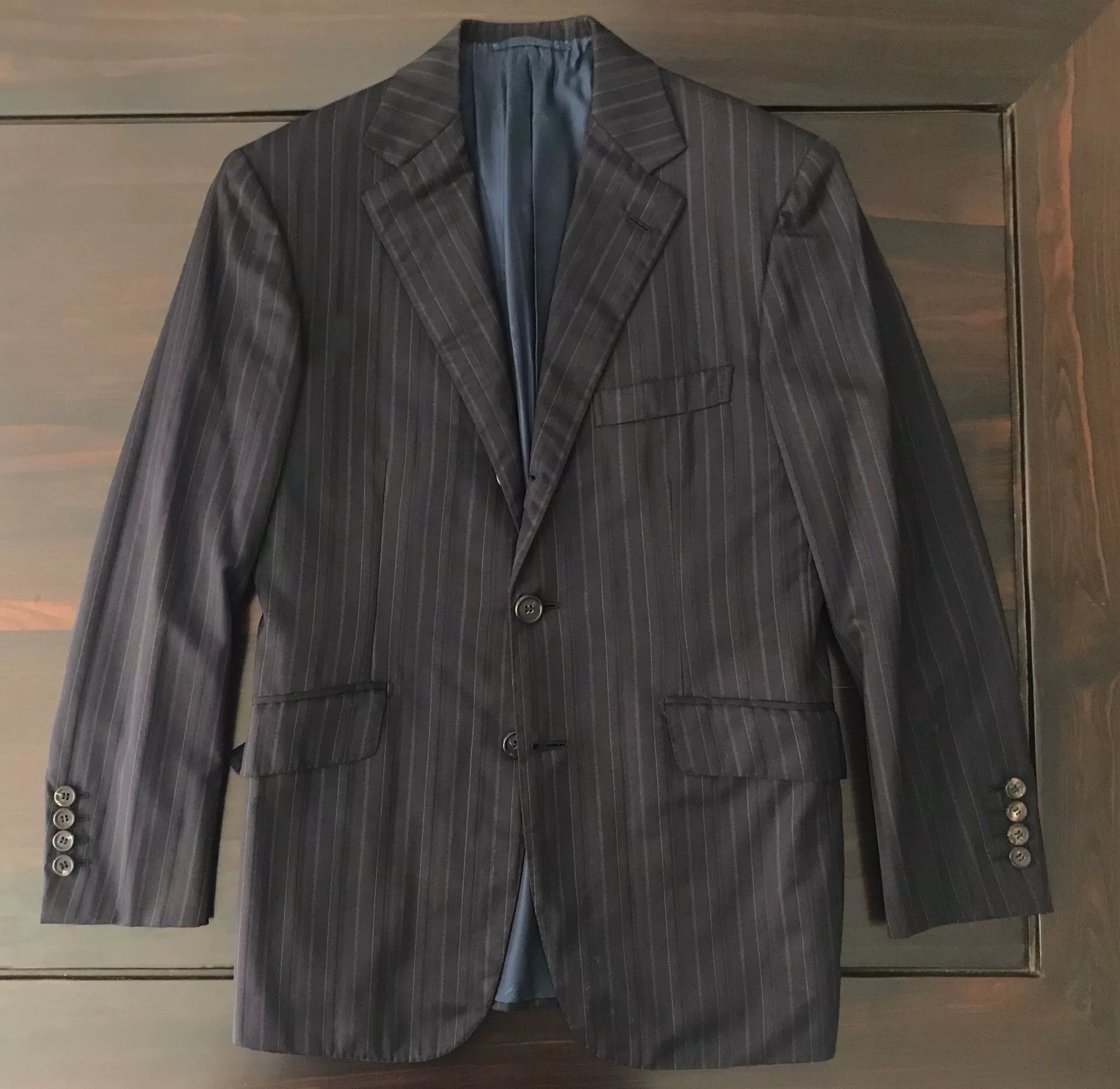 Brioni Brioni Wool Suit Super150s Dark Blue Size US S / EU 44-46 / 1 - 1 Thumbnail