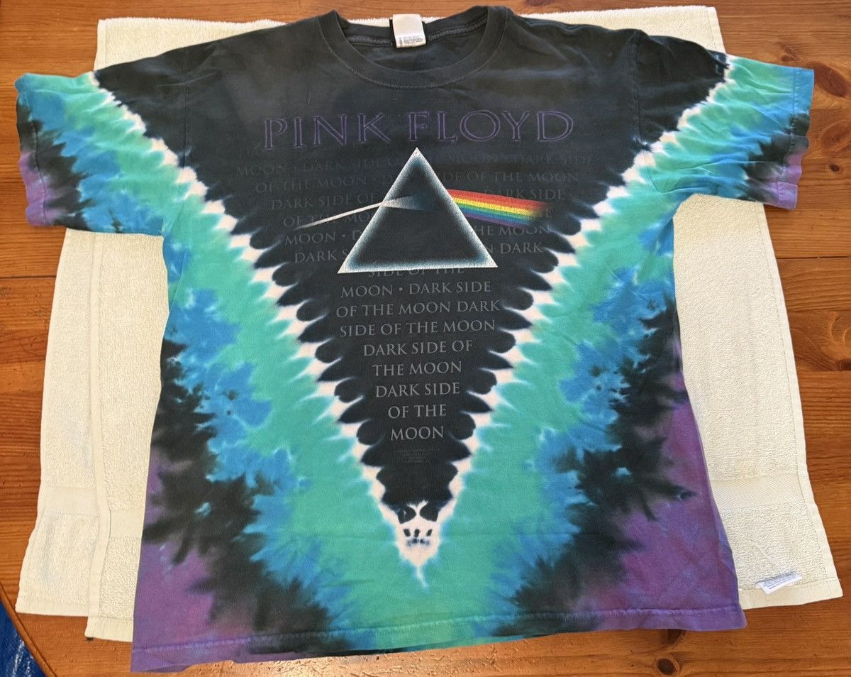 Band Tees × Pink Floyd × Vintage Tie Dye Pink Floor Dark Side of the Moon Tee Size US M / EU 48-50 / 2 - 1 Thumbnail