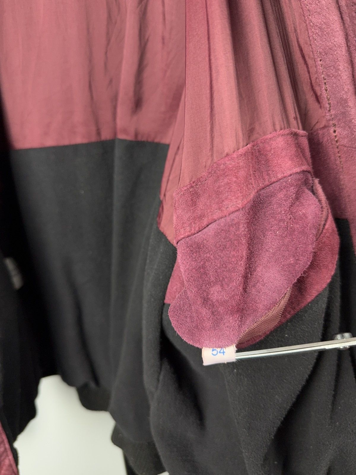 Japanese Brand Vintage 90s Retro Oversized Burgundy Suede Leather Bomber Size US L / EU 52-54 / 3 - 17 Thumbnail