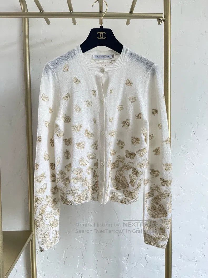 Chanel Chanel Gold thread embroidered cardigan coat Size XXS / US 00 / IT 34 - 1 Thumbnail