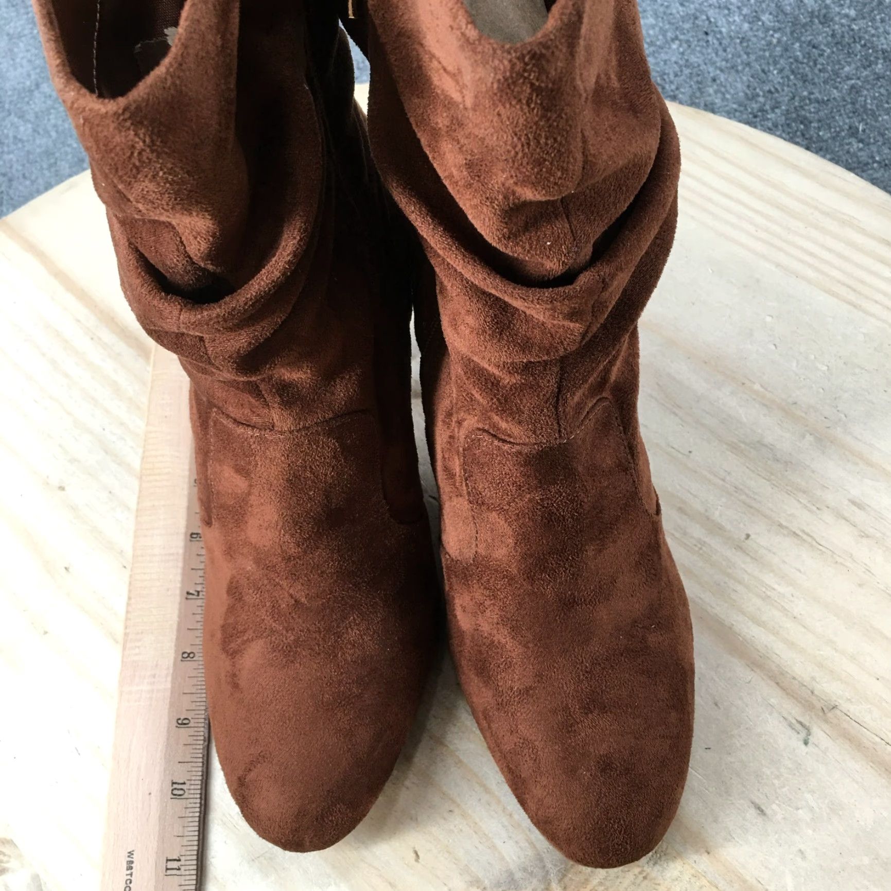 Jessica Simpson Jessica Simpson Boots Womens 9 M Kyminia Mid Calf Brown Suede Casual Heeled Size US 9 / IT 39 - 5 Thumbnail