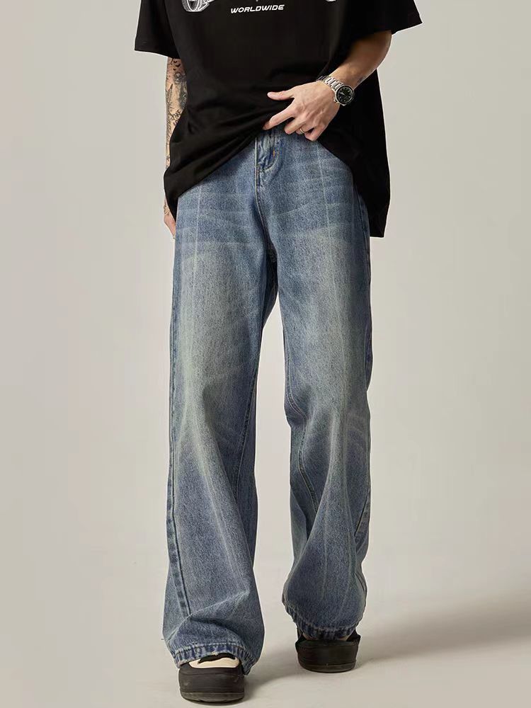 Japanese Brand × Jean Street vintage washed straight wide leg jeans Size US 32 / EU 48 - 4 Thumbnail