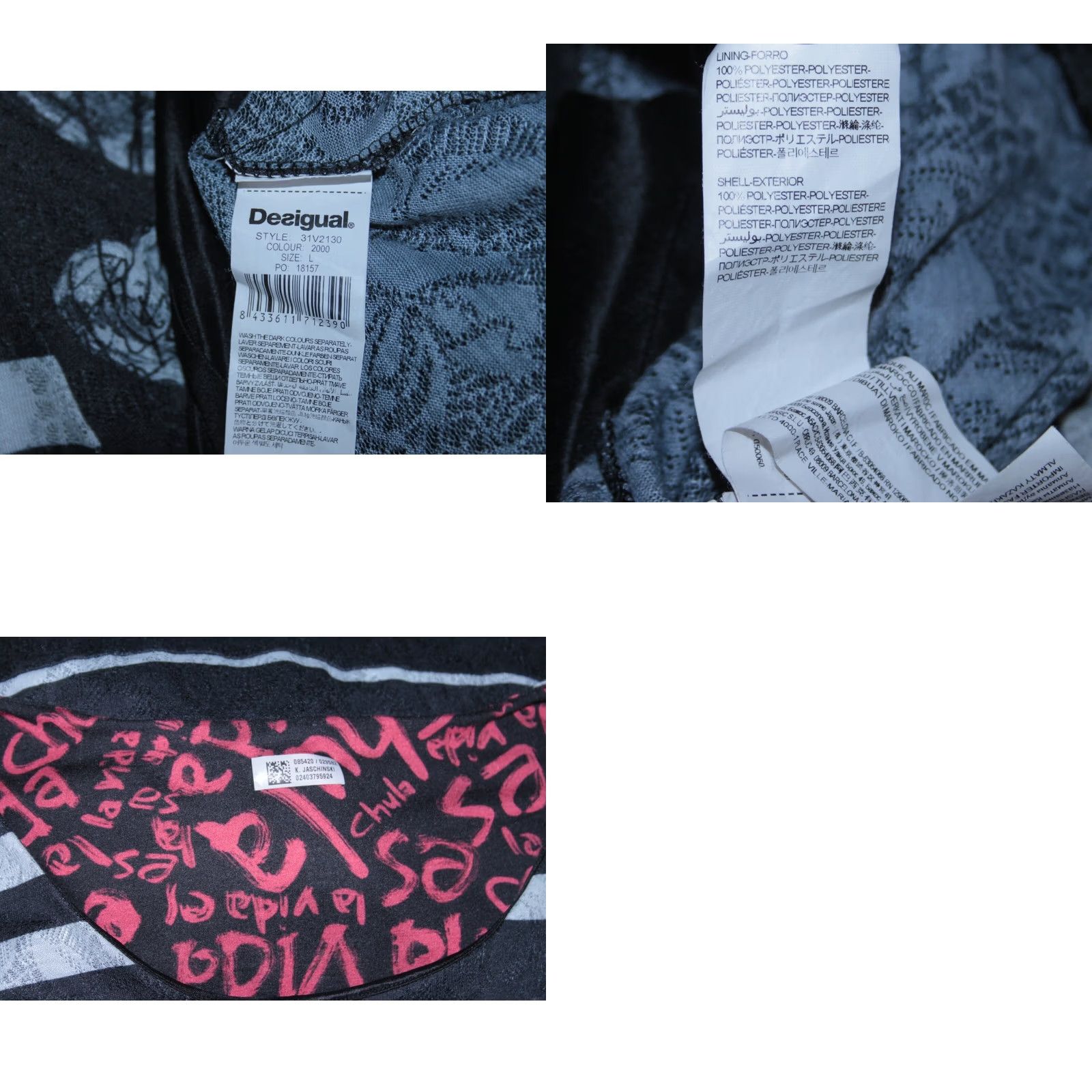 Desigual Desigual Dress Womens L Midi A-Line Black Size L Size L / US 10 / IT 46 - 8 Thumbnail