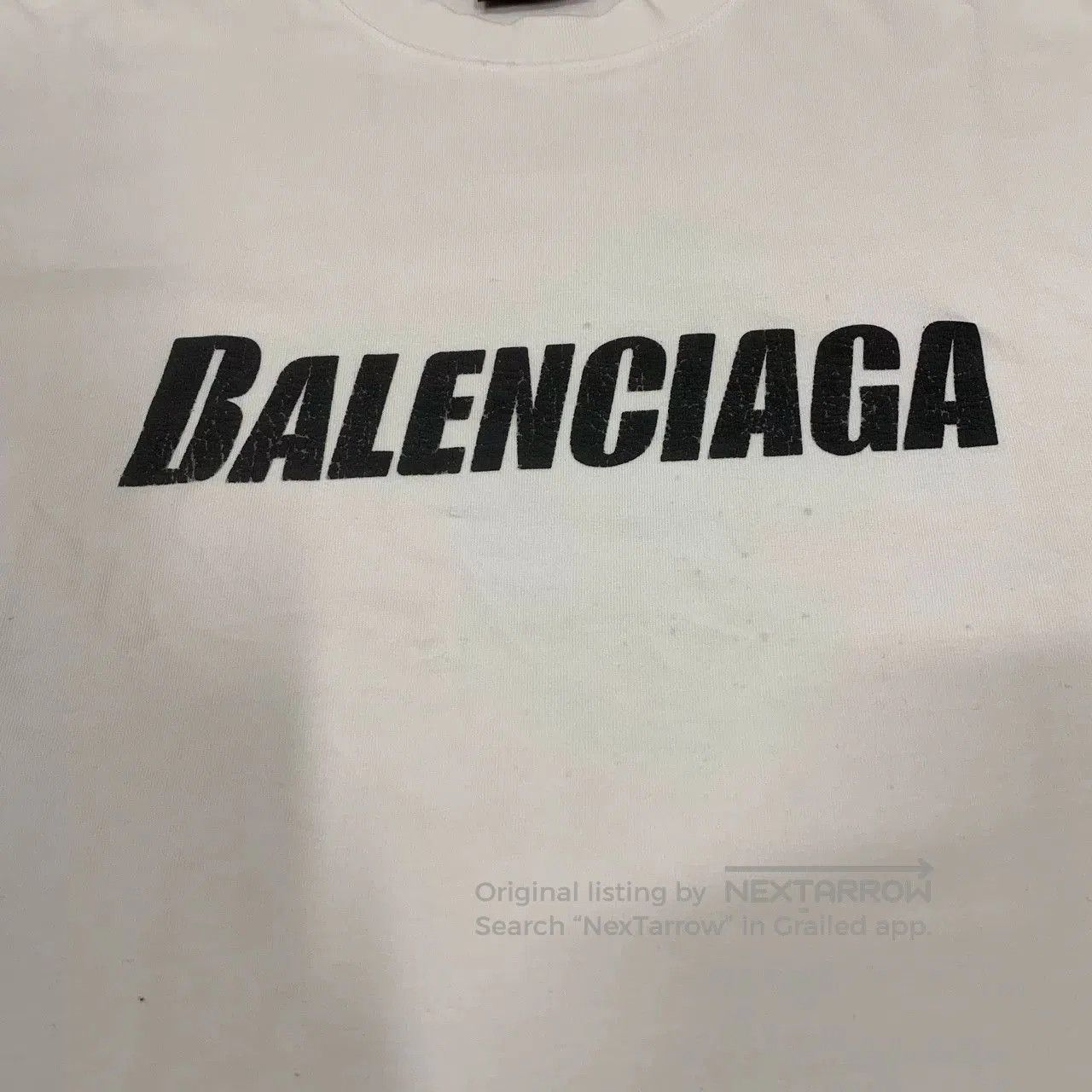 Balenciaga Balenciaga White Distressed Logo T-Shirt. Size US XXS / EU 40 - 7 Thumbnail