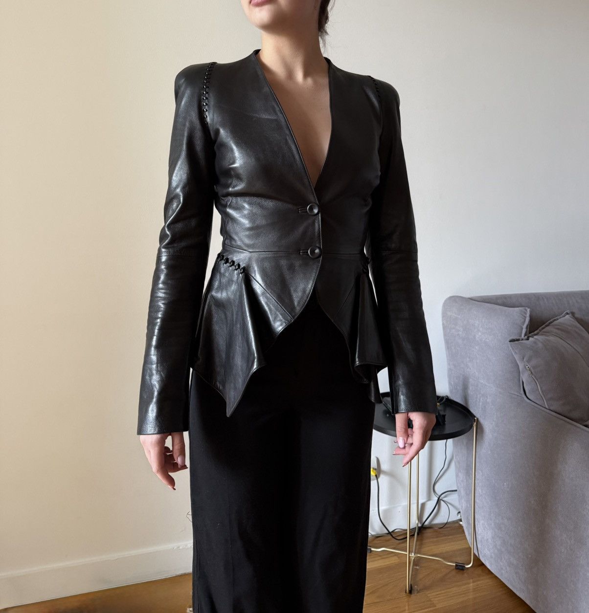 Alexander McQueen Alexander McQueen Leather Jacket Biker Black Fashion Size XS / US 0-2 / IT 36-38 - 1 Thumbnail