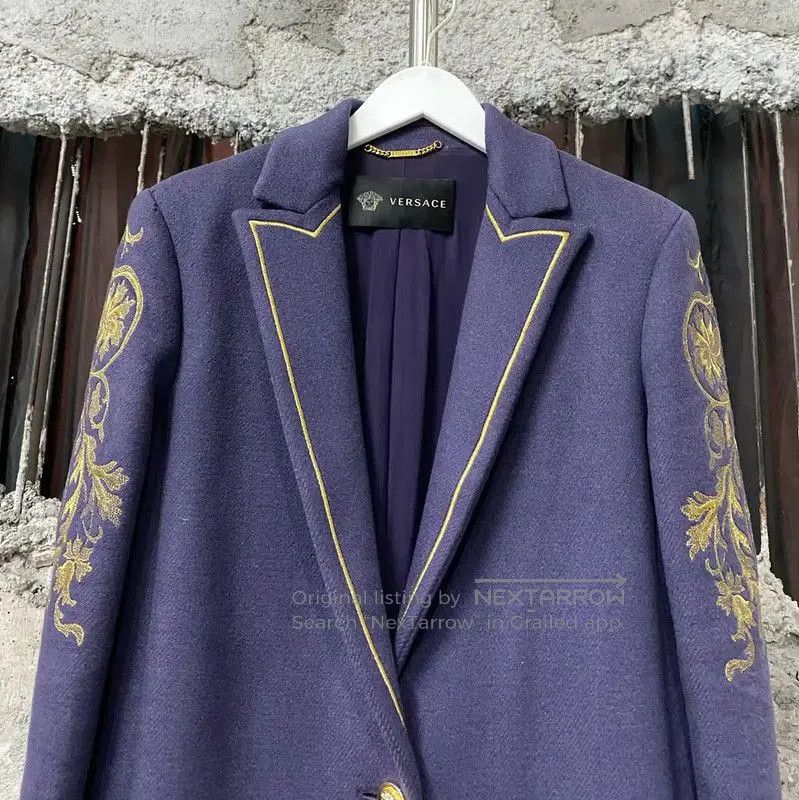 Versace Versace Deep Blue Long Coat for Men . Size US M / EU 48-50 / 2 - 3 Thumbnail