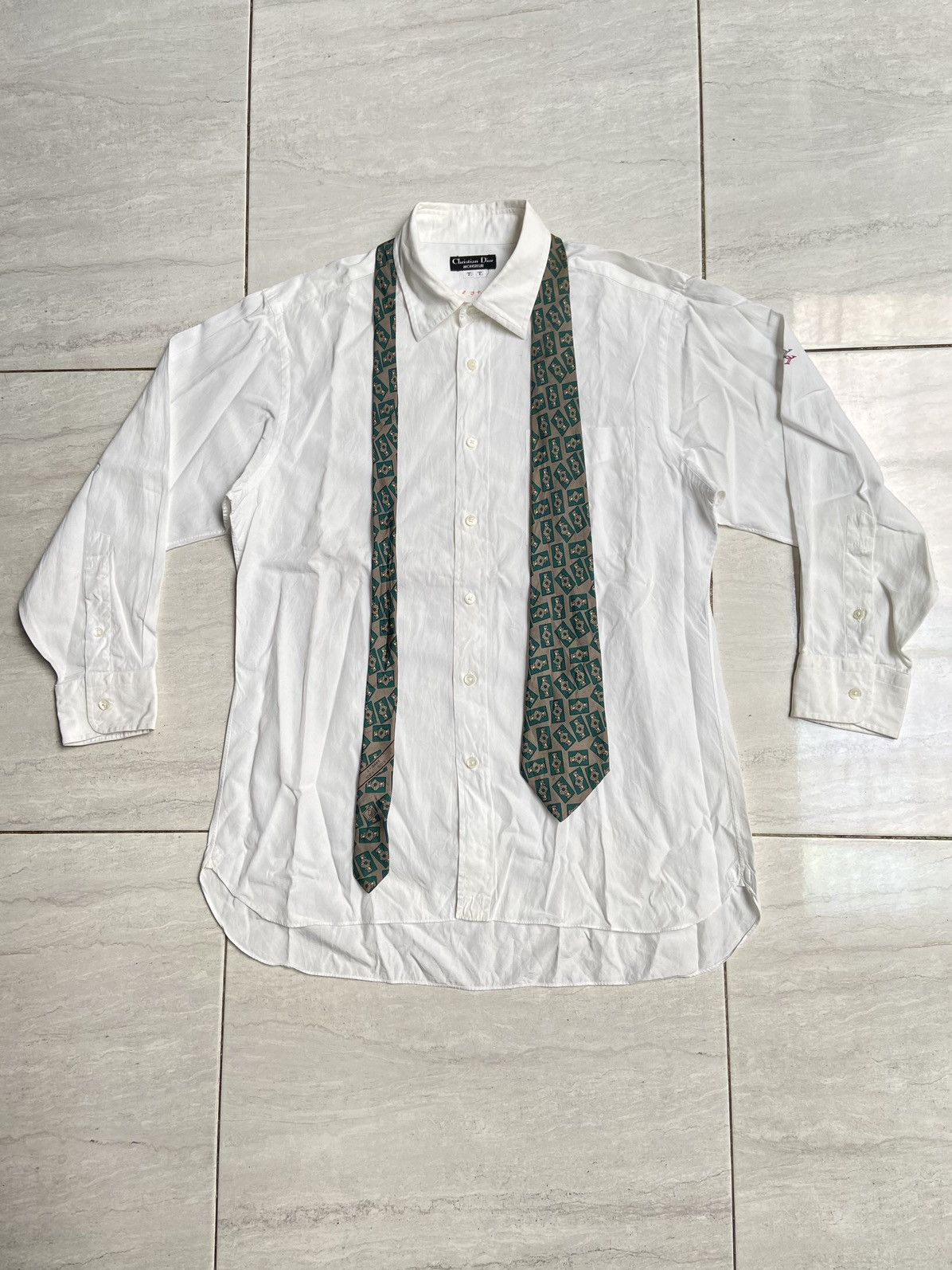 Christian Dior Monsieur CHRISTIAN DIOR MONSIEUR White Shirt Tie Size US M / EU 48-50 / 2 - 1 Thumbnail