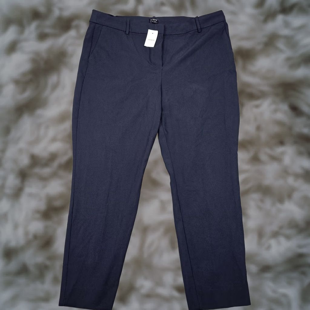 J.Crew J Crew Pants Womens 18 Navy Blue Twill Ruby Crop Stretch Dress Career Work New Size 40" / US 18 - 1 Thumbnail