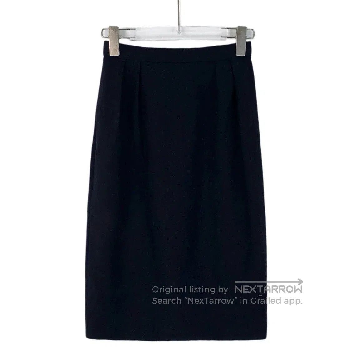 navy wool casual midi skirt by dior.