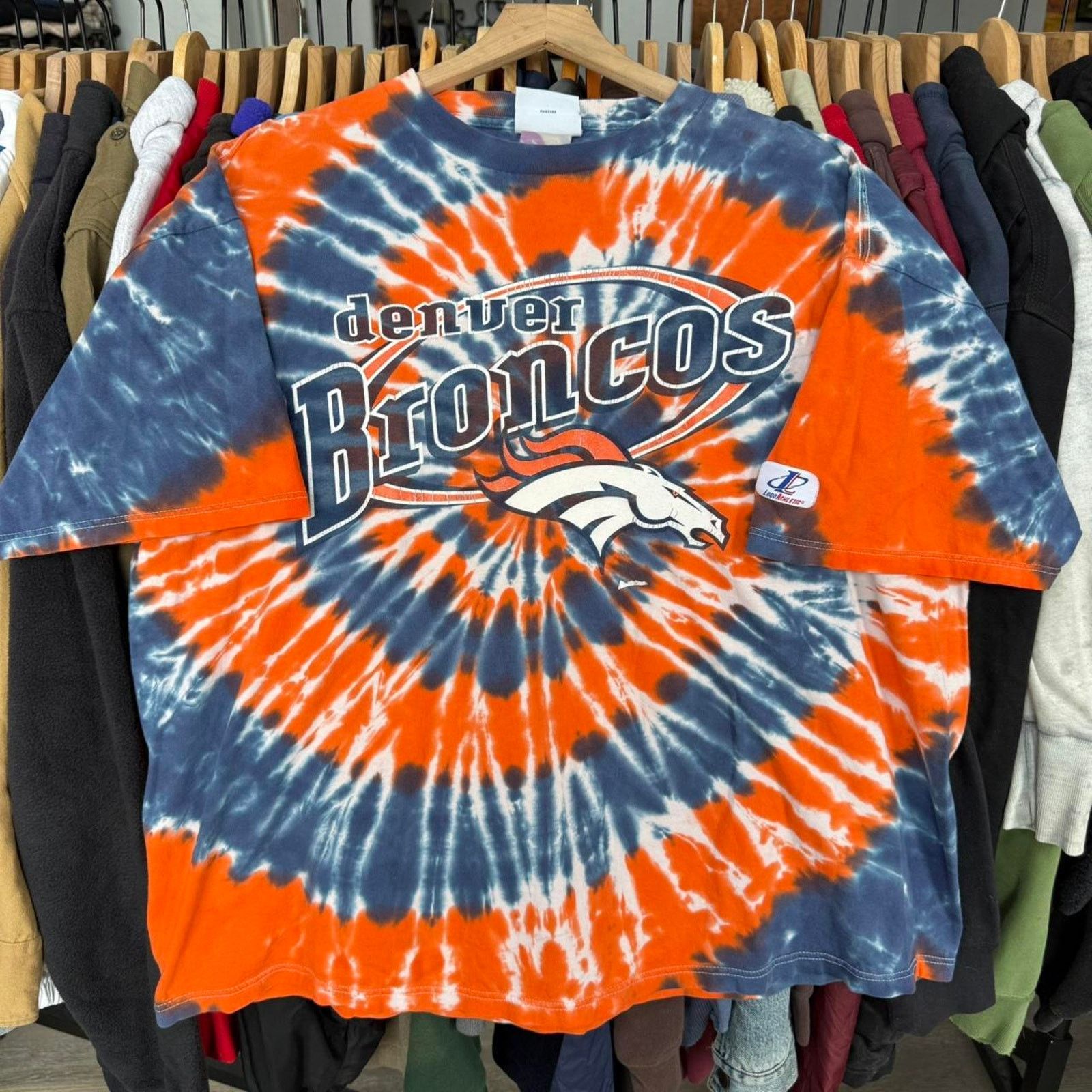 Vintage 90s Denver Broncos Tie Dye T-Shirt On Lee Tag