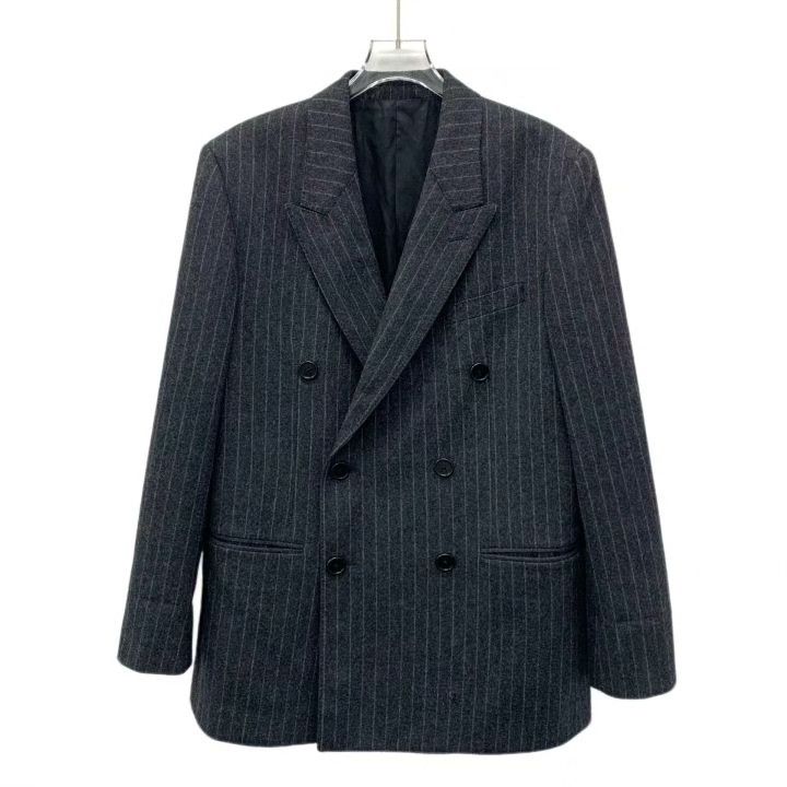 Celine Celine Striped Wool Double-Breasted Blazer Size S / US 4 / IT 40 - 1 Thumbnail