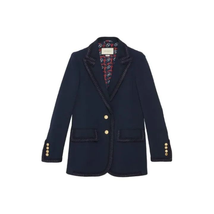 Gucci Gucci FW19 Navy Blazer with Single Button Size L / US 10 / IT 46 - 1 Thumbnail